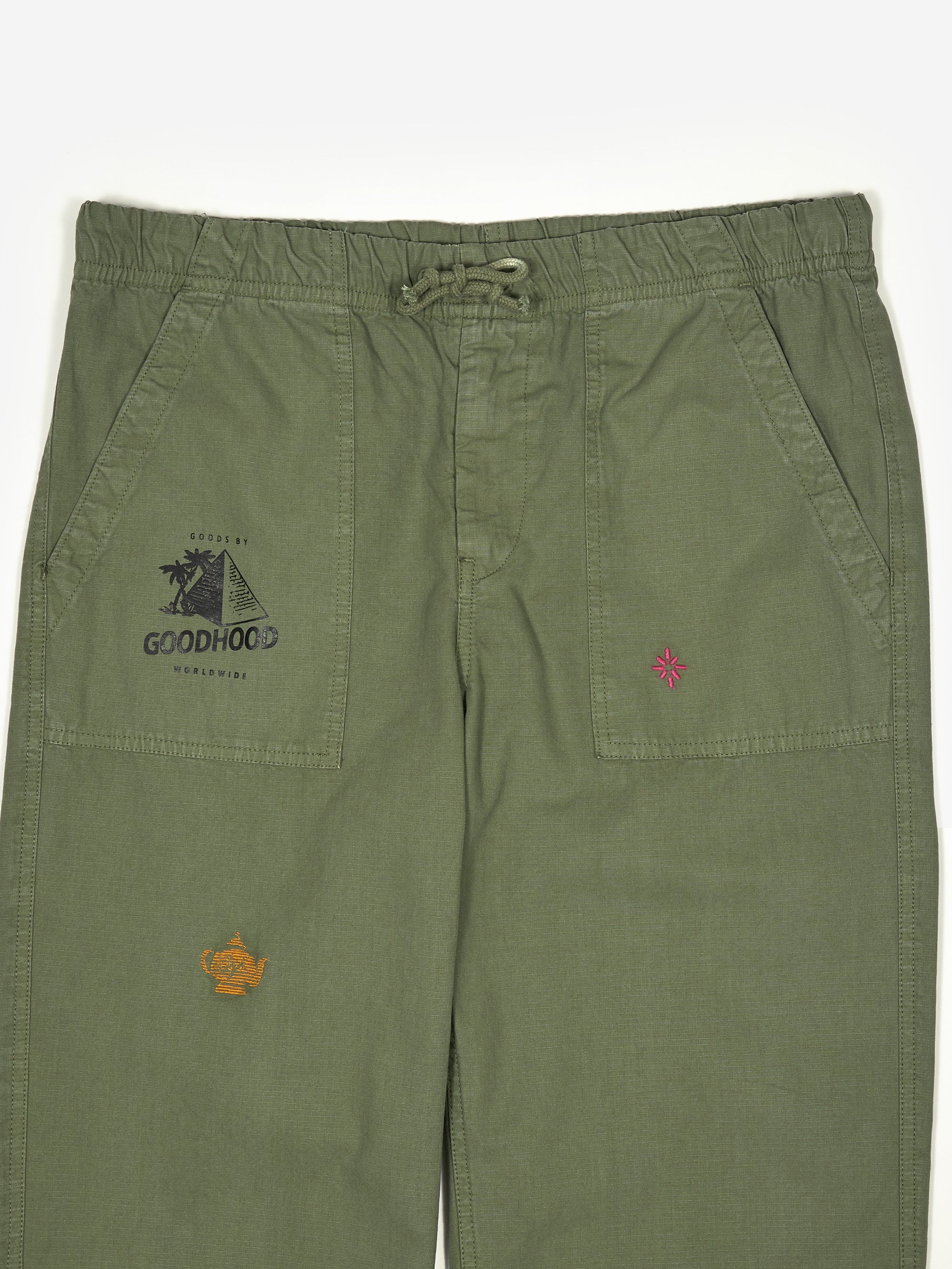 Goodhood Worldwide Military Fatigue Pant - Olive - Image 5