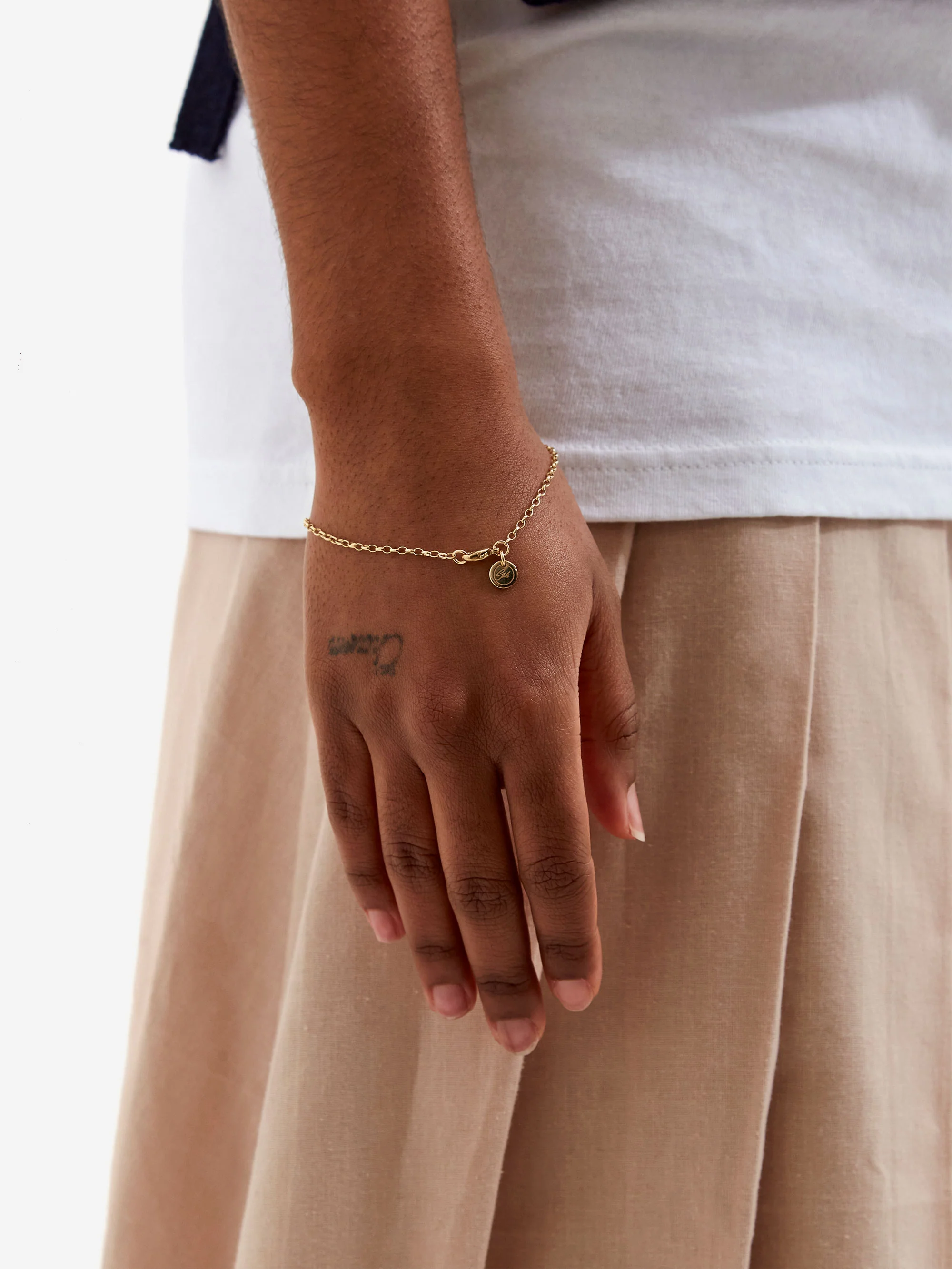 Goodhood Worldwide Minibel Curb Bracelet / 9ct Gold  / 19cm - Image 3