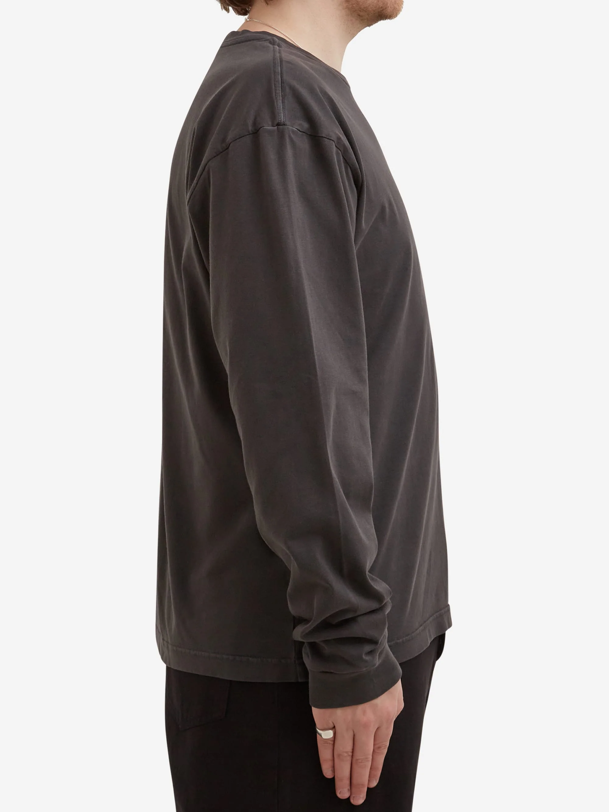 Goodhood Worldwide Printed Logo Long Sleeve T-Shirt - Washed Black - Image 6
