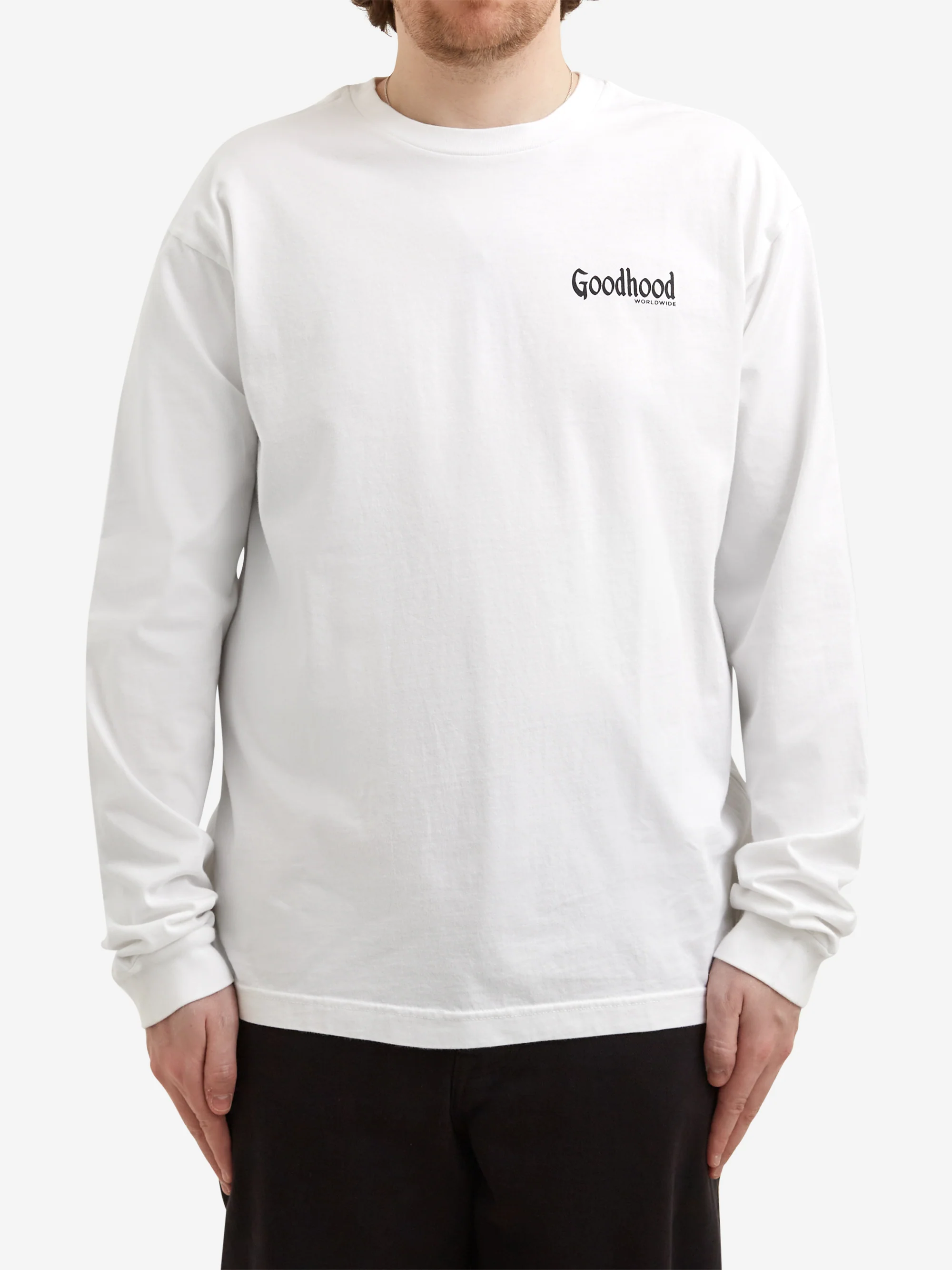Goodhood Worldwide Printed Logo Long Sleeve T-Shirt - White - Image 2
