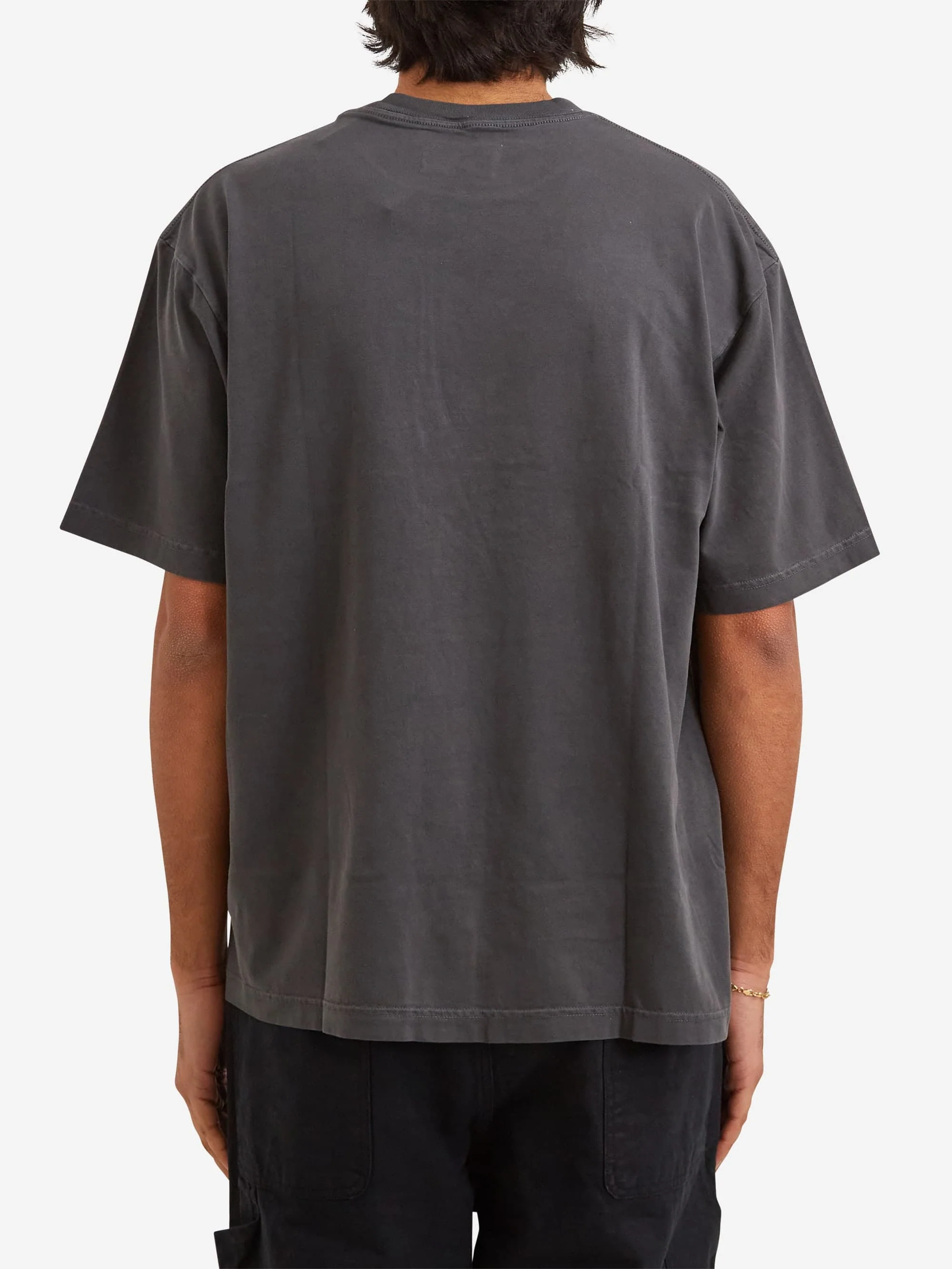 Goodhood Worldwide Script T-Shirt - Washed Black - Image 4