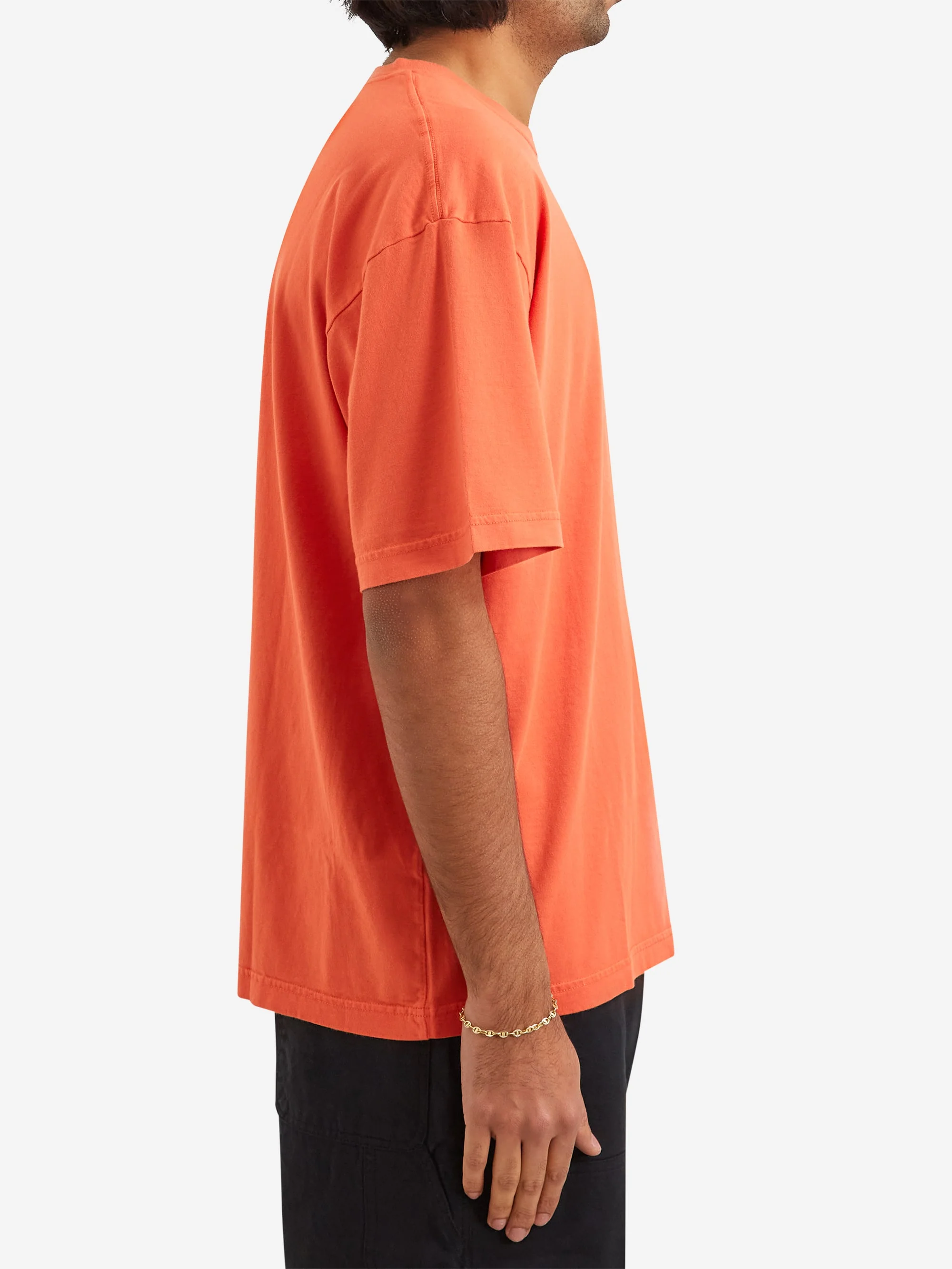 Goodhood Worldwide Printed Logo T-Shirt - Washed Orange - Image 5