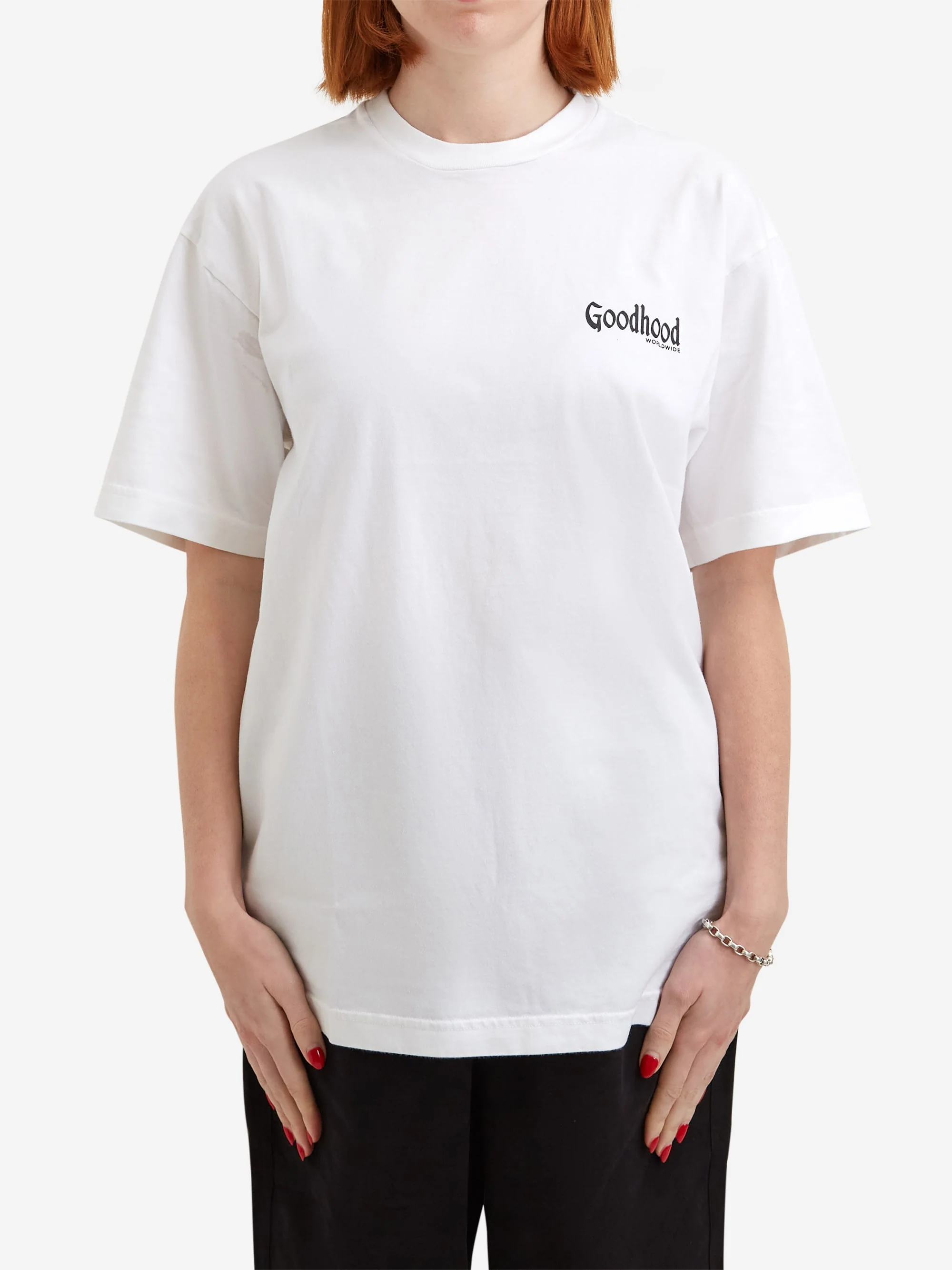 Goodhood Worldwide Printed Logo T-Shirt - White - Image 7
