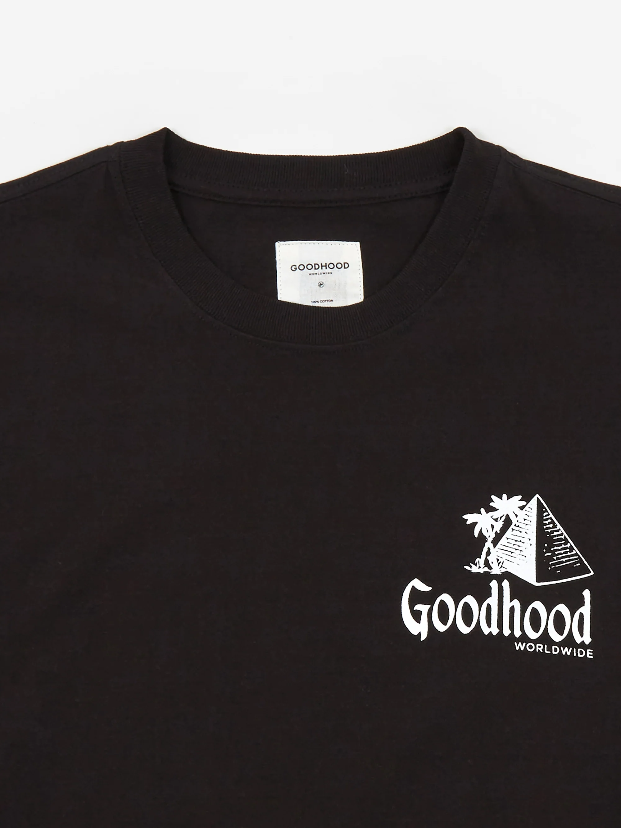 Goodhood Worldwide Pyramid Longsleeve T-Shirt - Black - Image 3