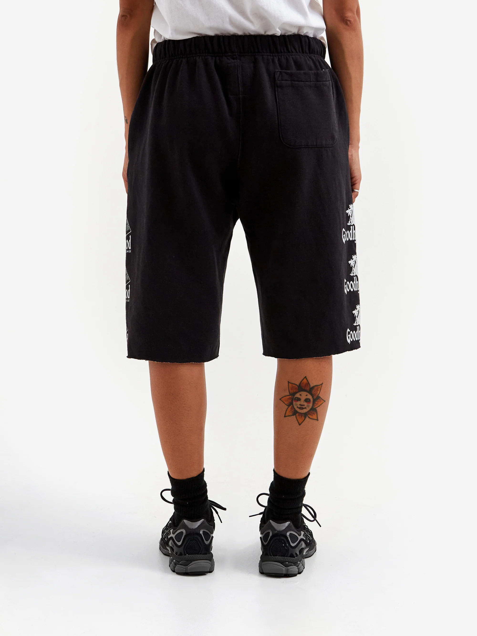 Goodhood Worldwide Pyramid Sweatshort - Black - Image 7