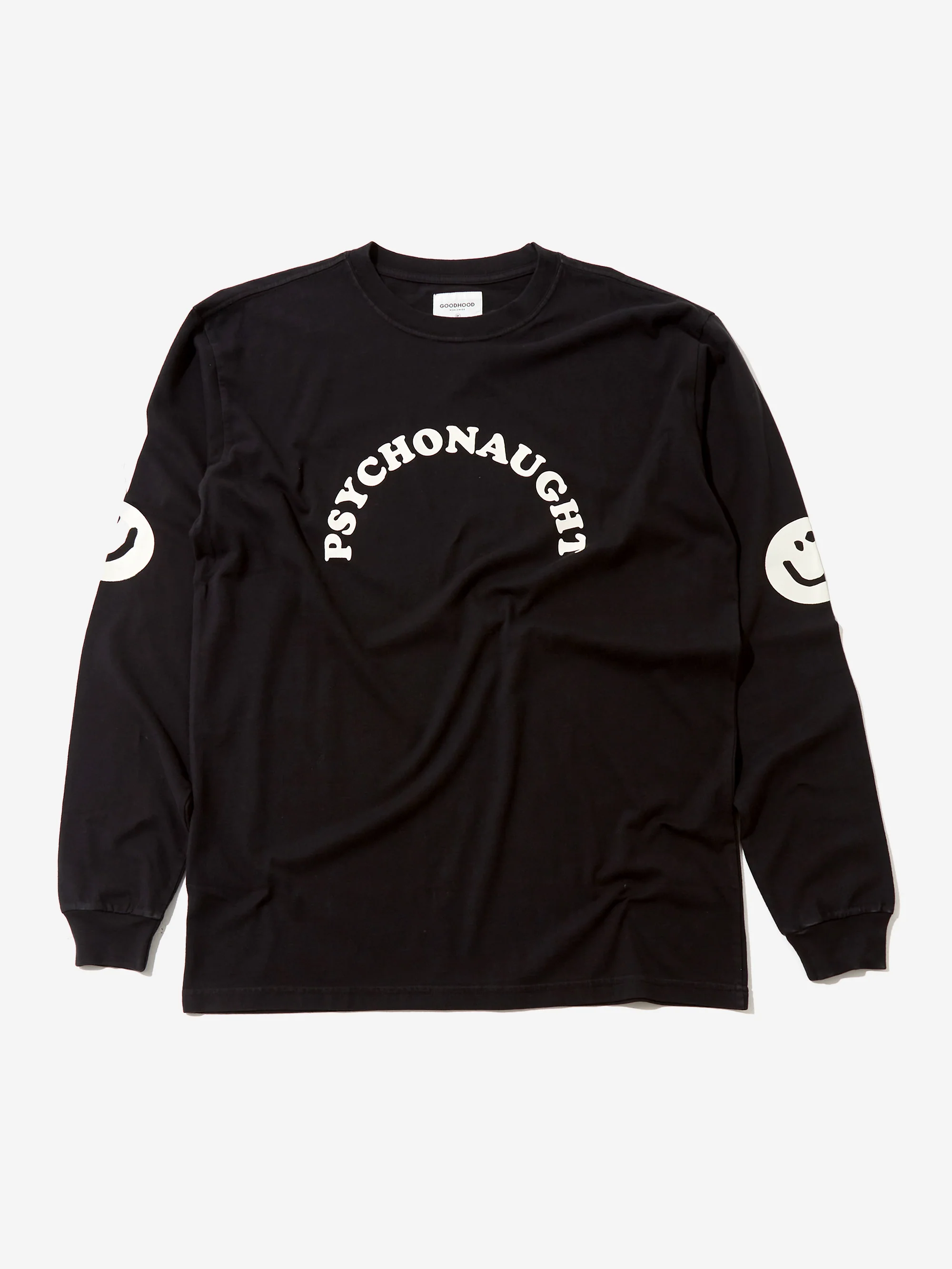 Goodhood Worldwide Psychonaut Long Sleeve T-Shirt - Washed Black