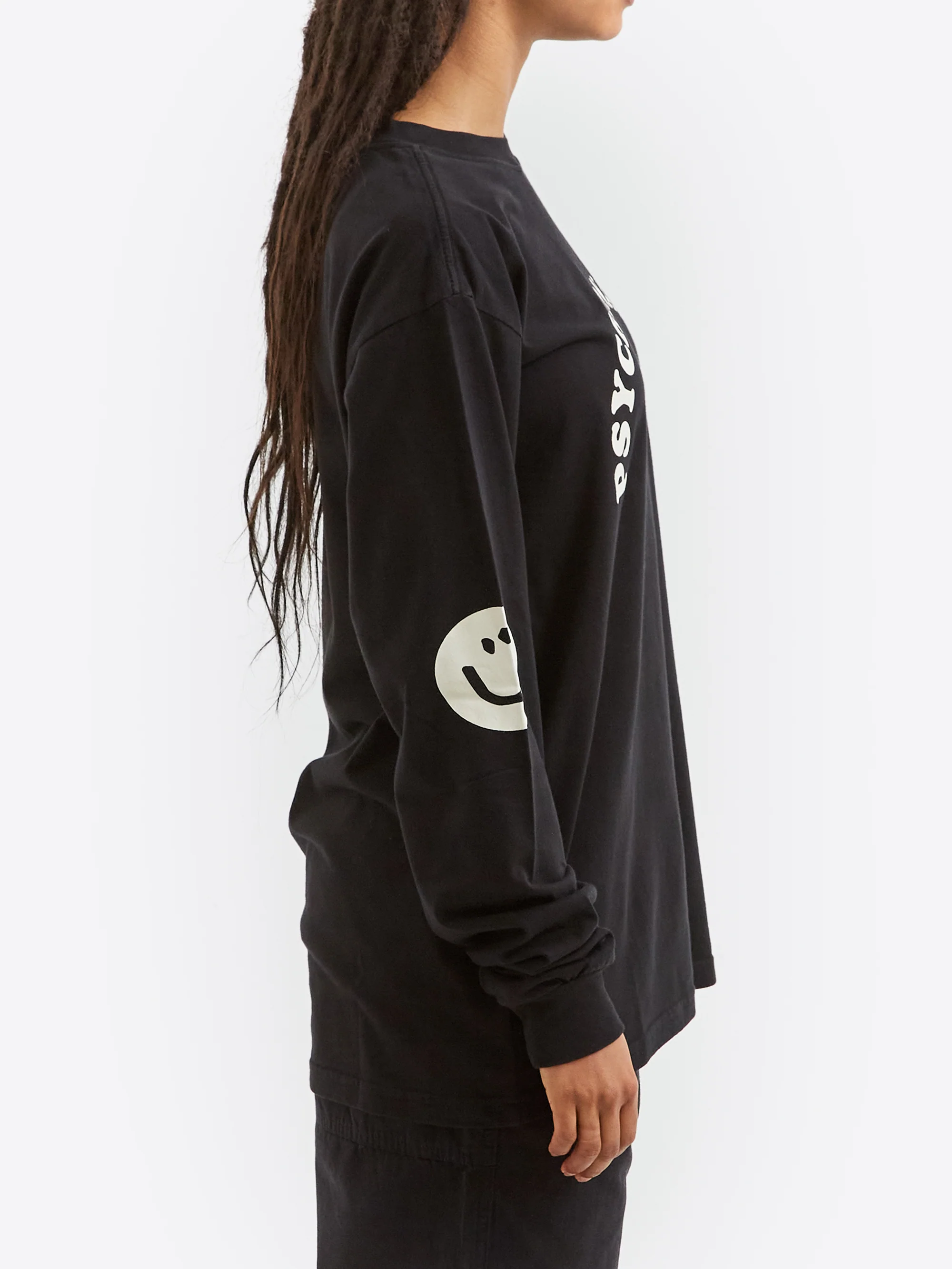 Goodhood Worldwide Psychonaut Long Sleeve T-Shirt - Washed Black - Image 8
