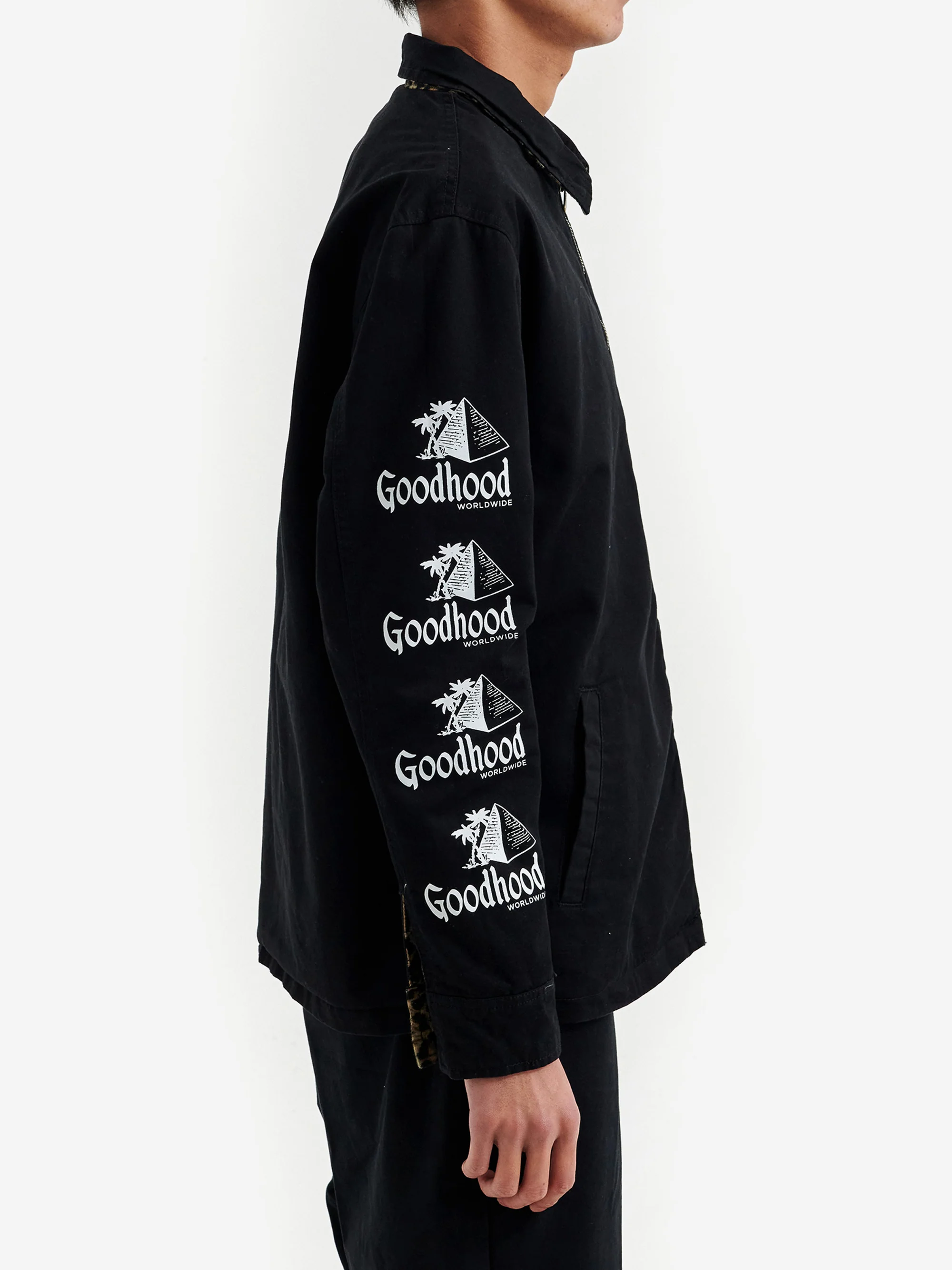 Goodhood Worldwide Reversible Mechanic Jacket - Black Leopard - Image 15