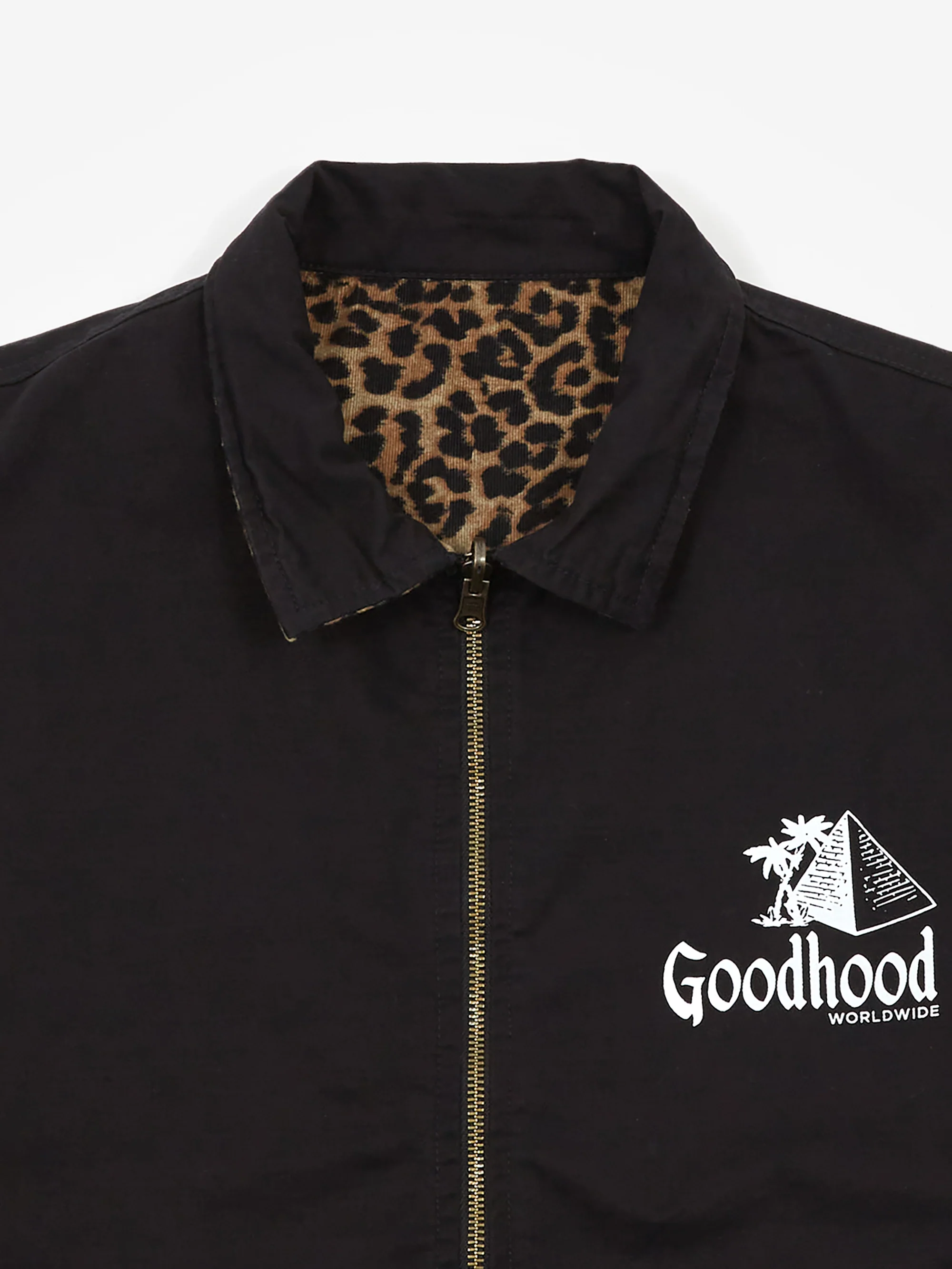 Goodhood Worldwide Reversible Mechanic Jacket - Black Leopard - Image 6