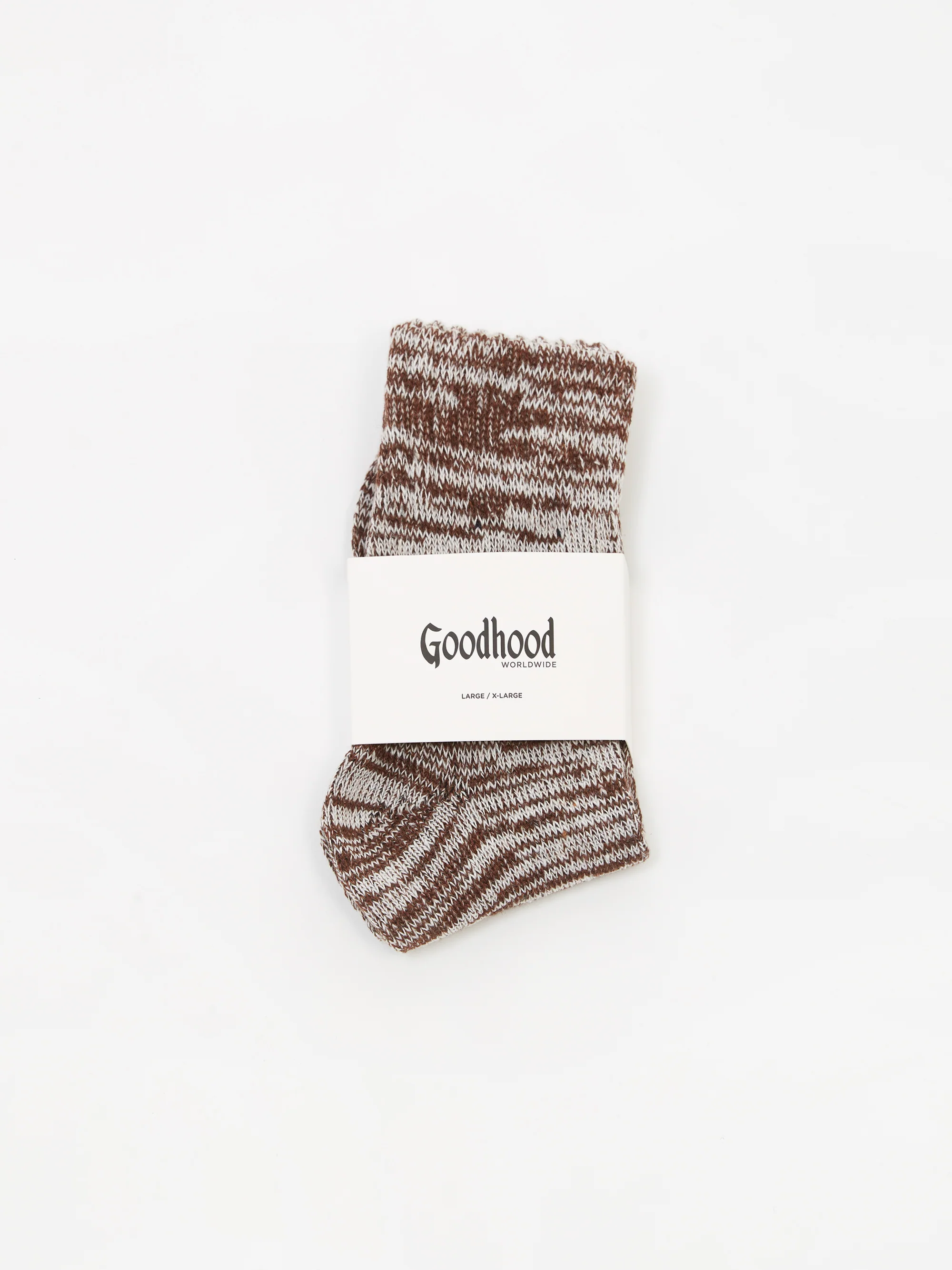Goodhood Worldwide Space Dye Socks - Brown/White - Image 2