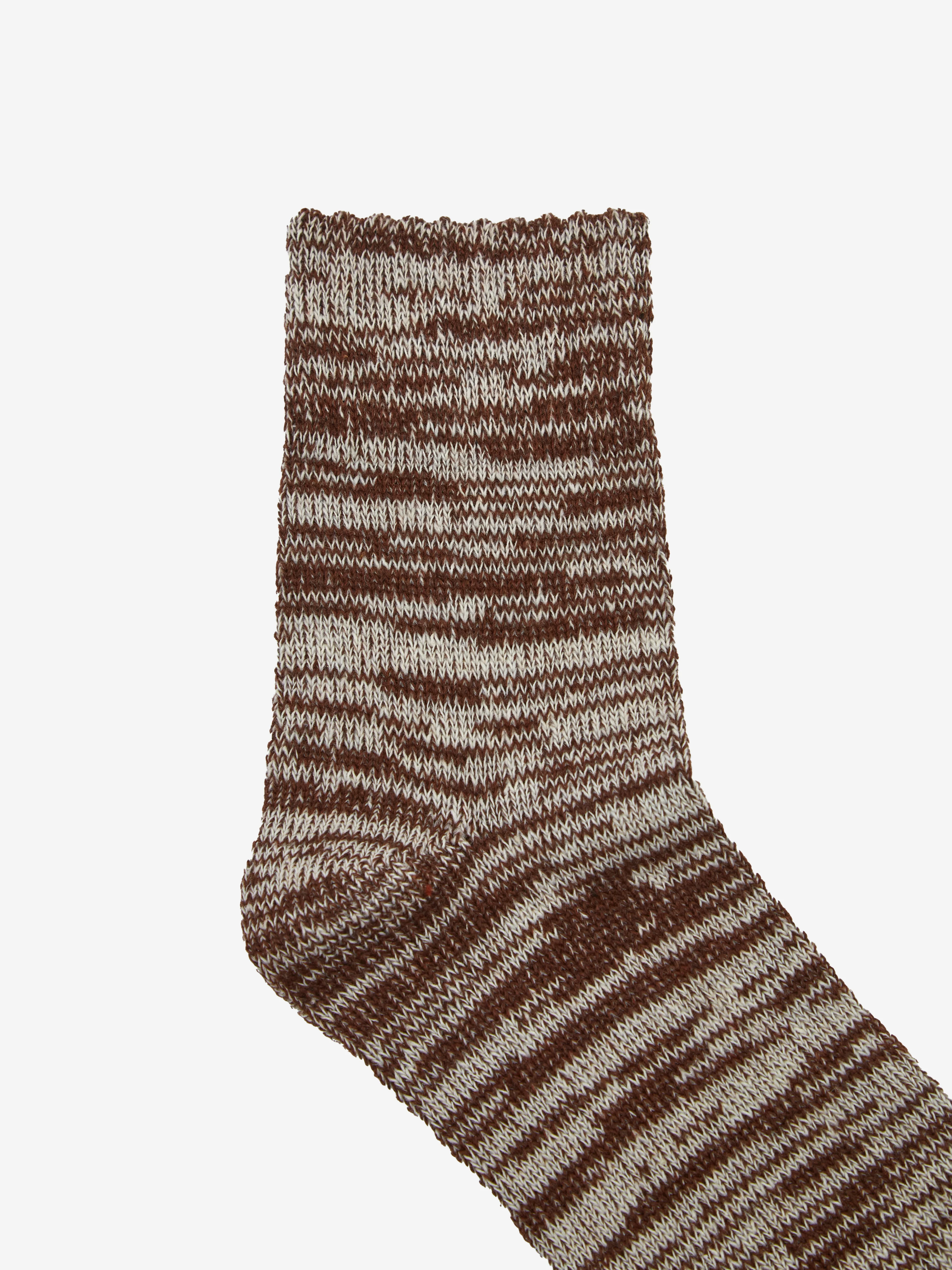Goodhood Worldwide Space Dye Socks - Brown/White - Image 3