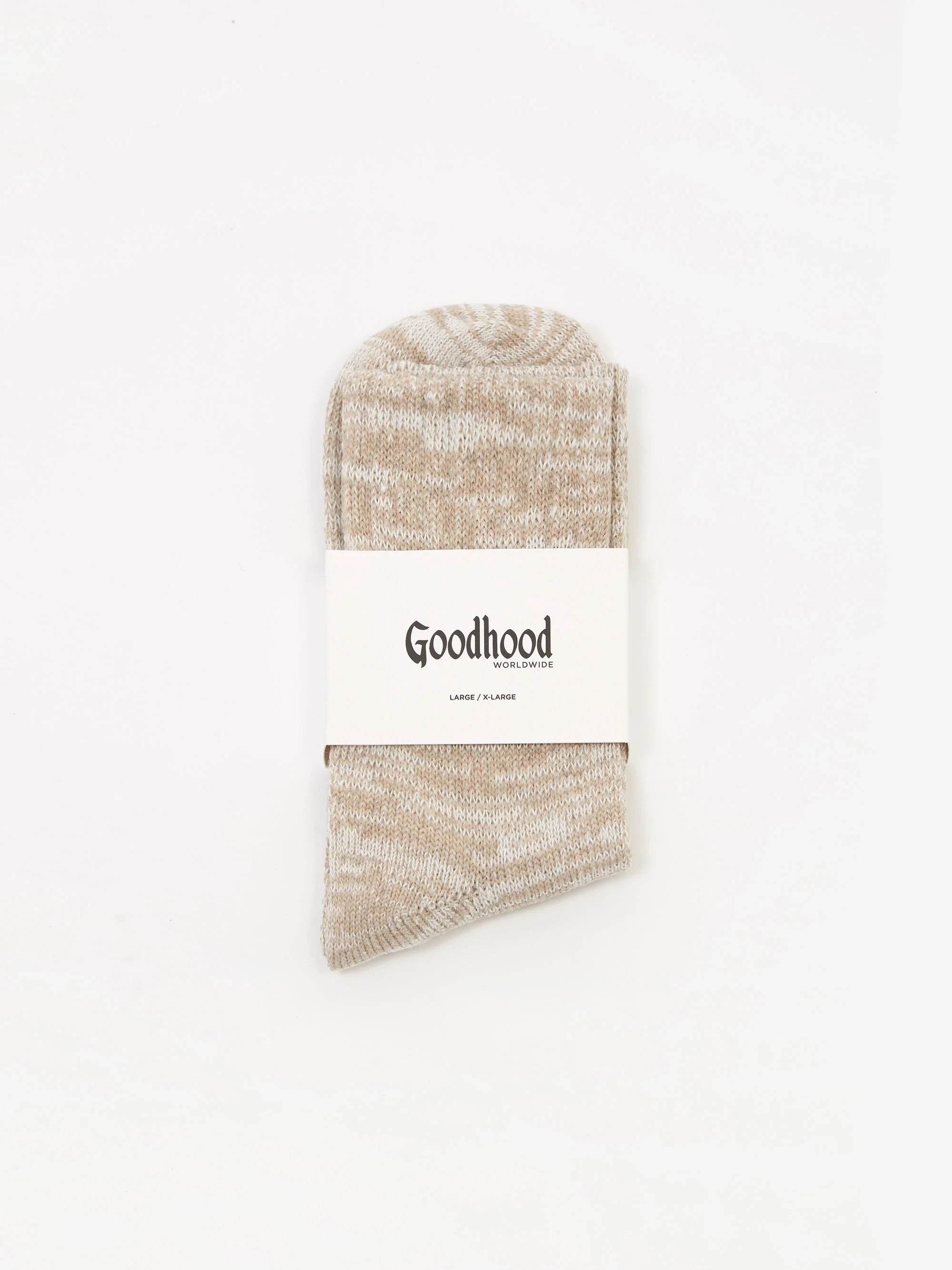 Goodhood Worldwide Space Dye Socks - Cream/White - Image 2