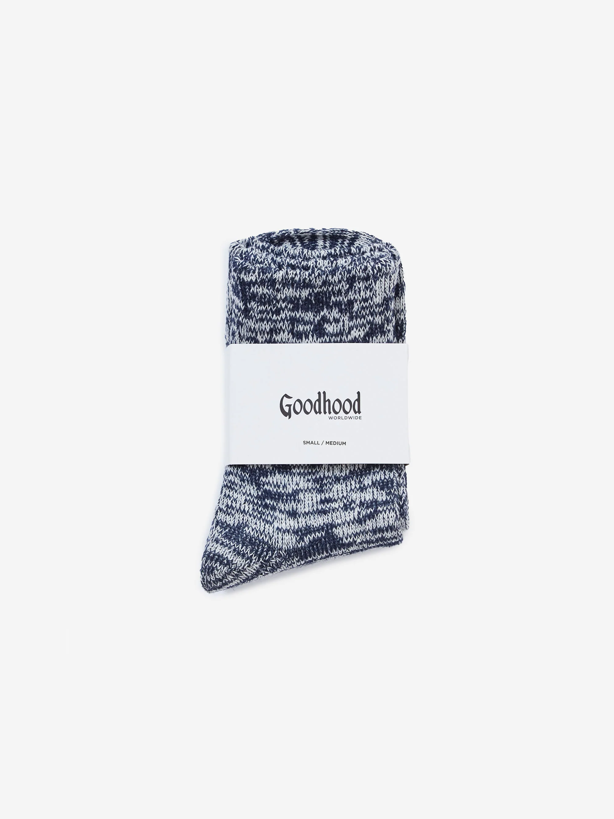 Goodhood Worldwide Space Dye Socks - Navy/White - Image 2