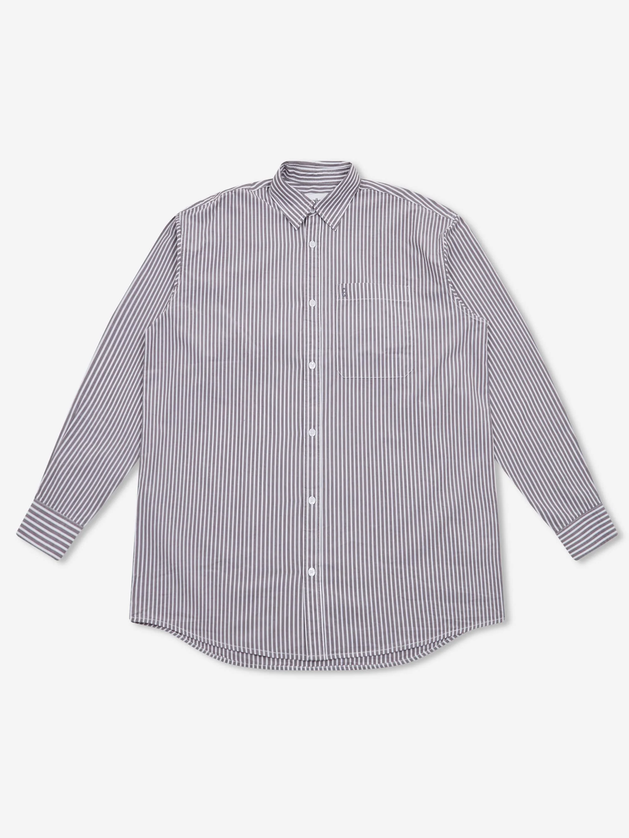 Goodhood Worldwide Striped Big Shirt - Charcoal/White