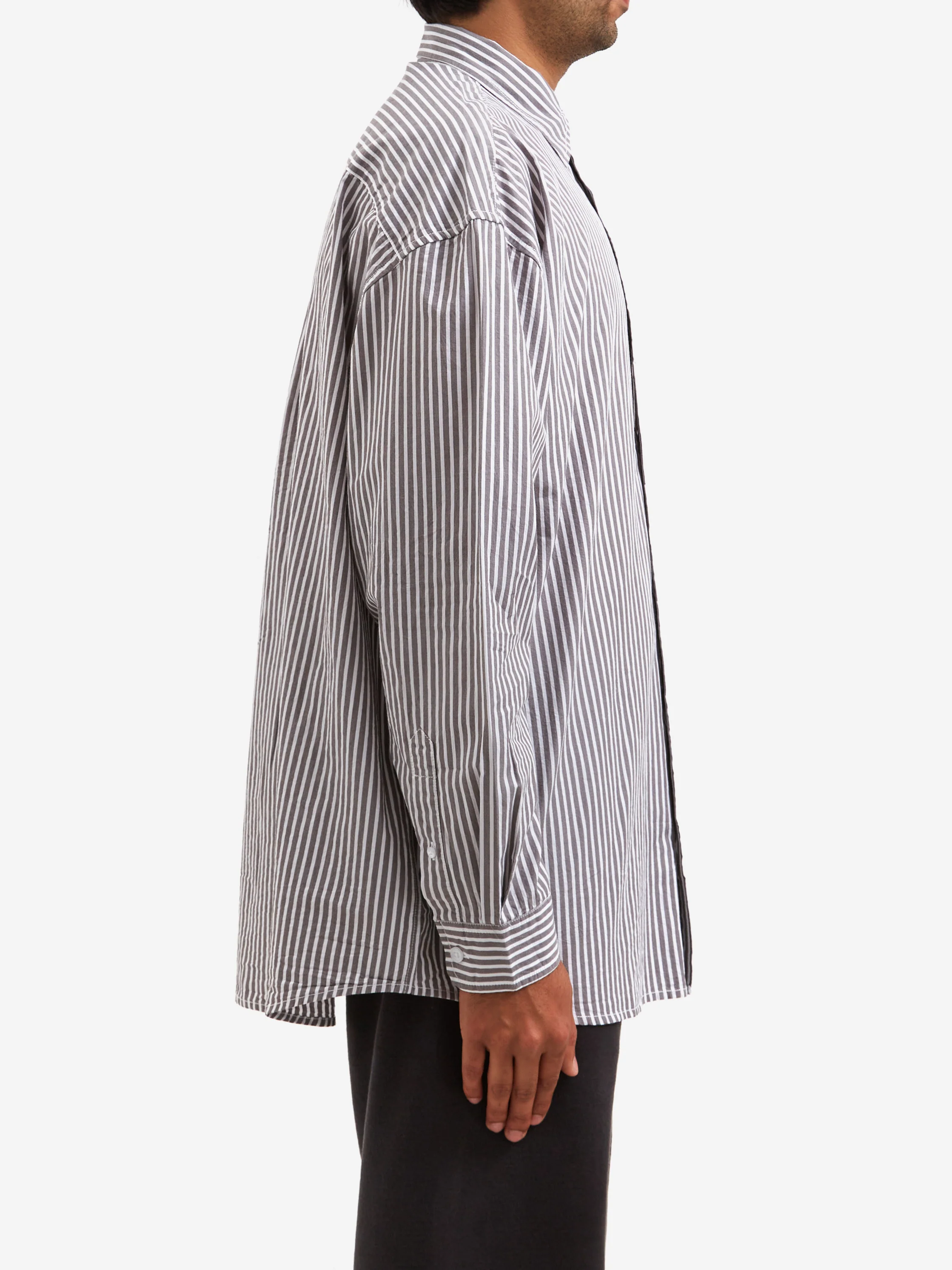 Goodhood Worldwide Striped Big Shirt - Charcoal/White - Image 6