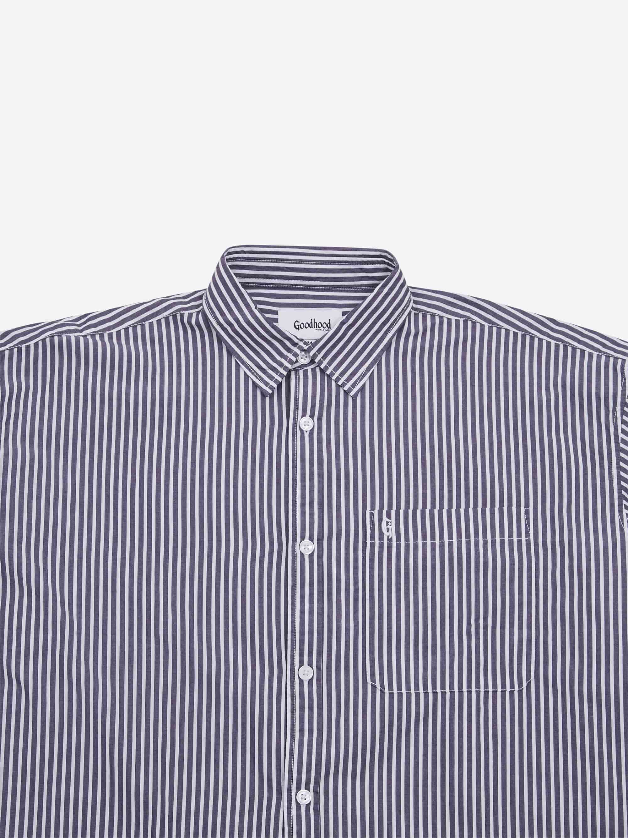 Goodhood Worldwide Striped Big Shirt - Navy/White - Image 3
