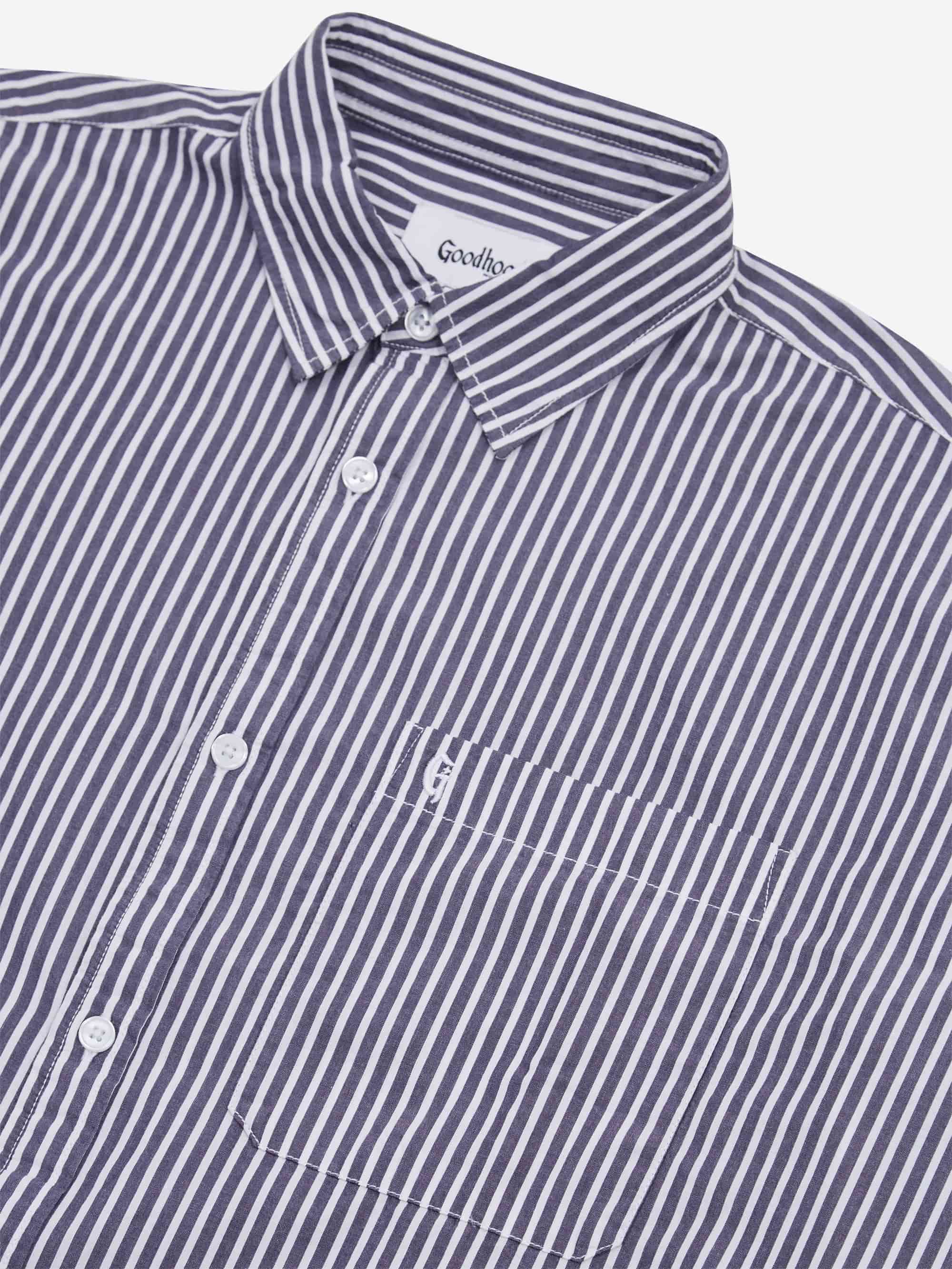 Goodhood Worldwide Striped Big Shirt - Navy/White - Image 4