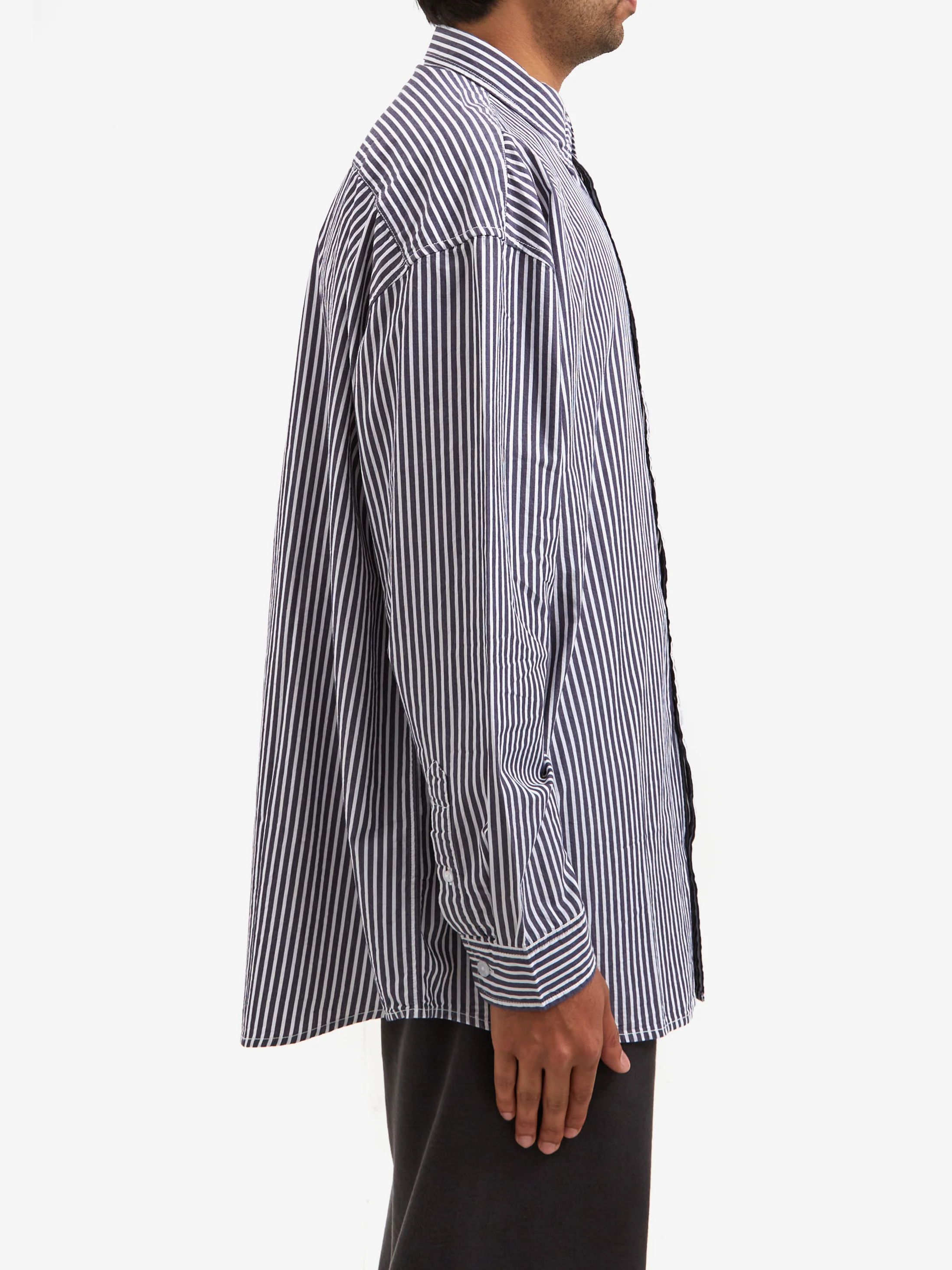 Goodhood Worldwide Striped Big Shirt - Navy/White - Image 6