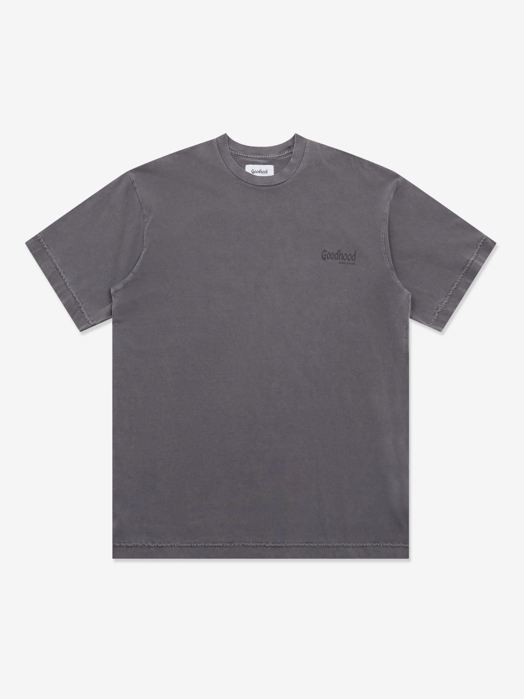 Goodhood Worldwide Utopia T-Shirt - Faded Charcoal - Image 3
