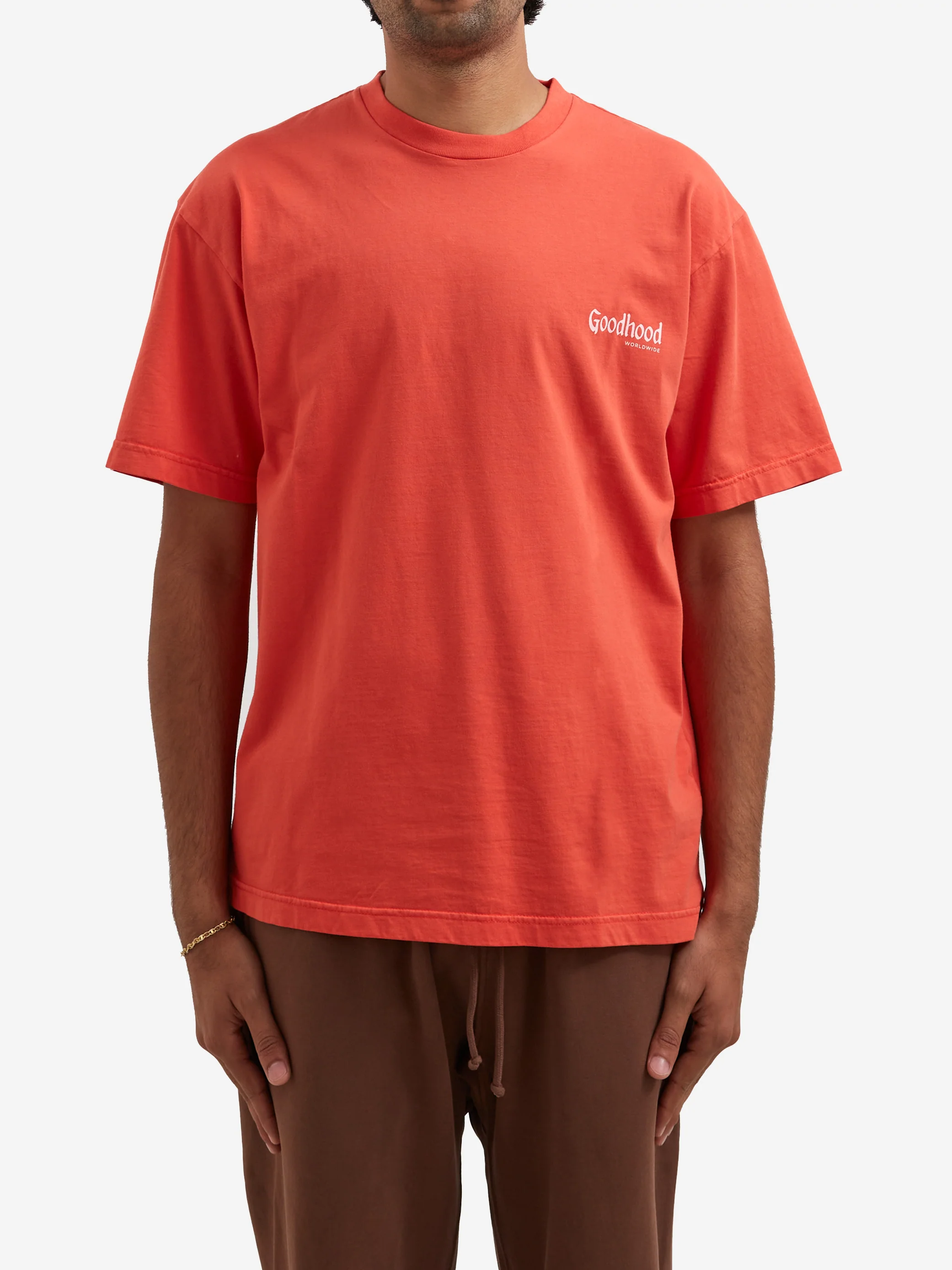 Goodhood Worldwide Utopia T-Shirt - Washed Red - Image 2
