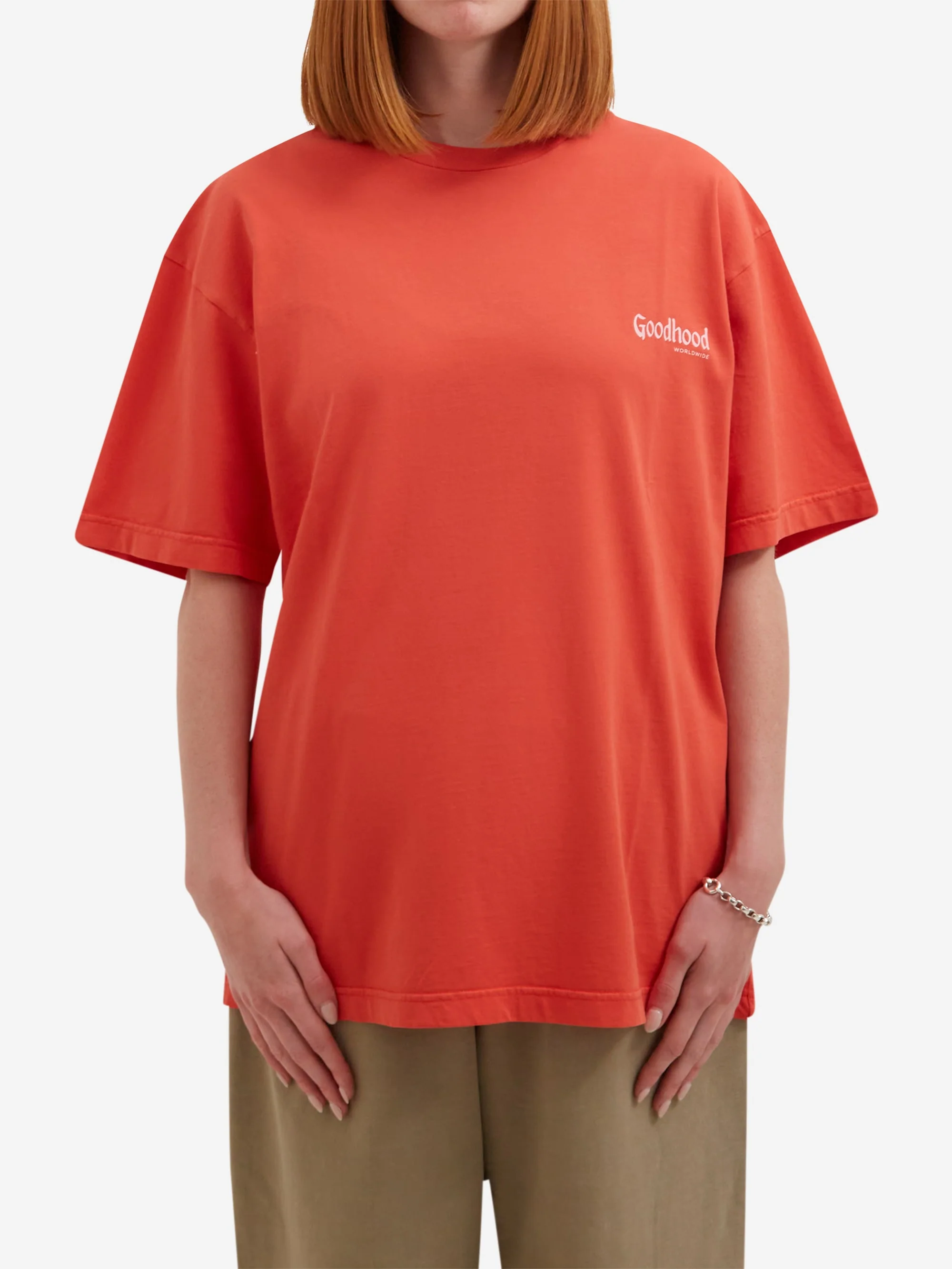 Goodhood Worldwide Utopia T-Shirt - Washed Red - Image 5