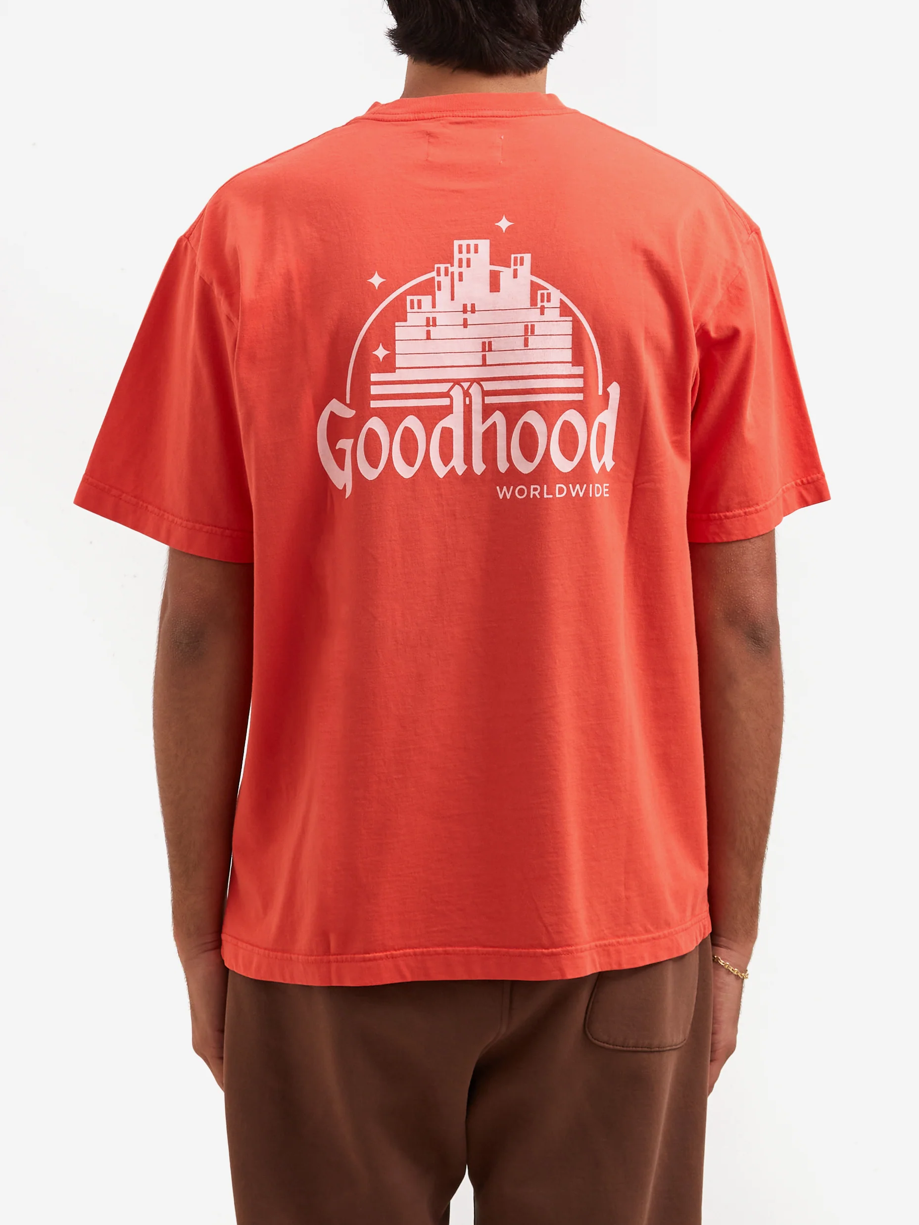 Goodhood Worldwide Utopia T-Shirt - Washed Red - Image 8