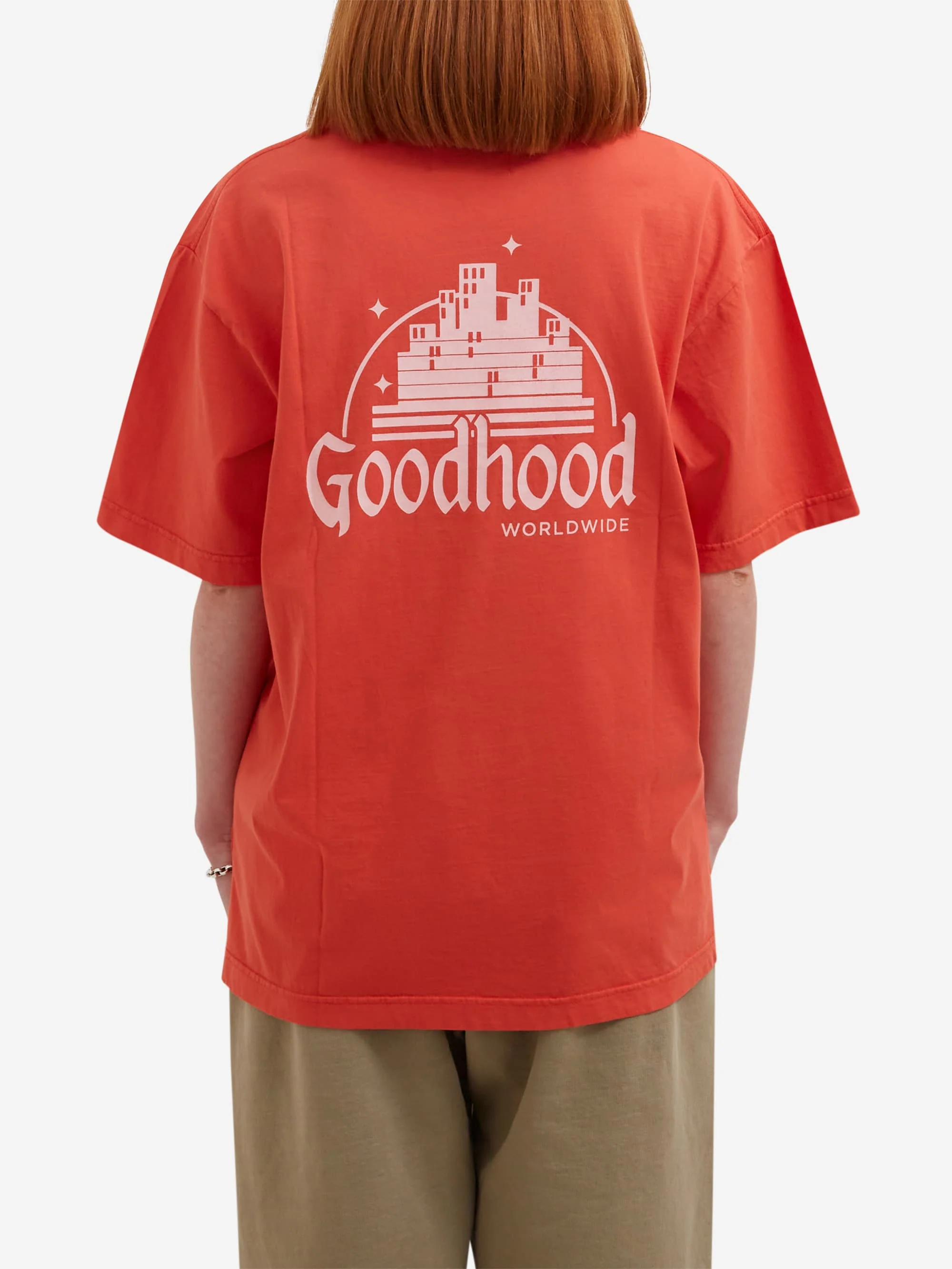 Goodhood Worldwide Utopia T-Shirt - Washed Red - Image 9