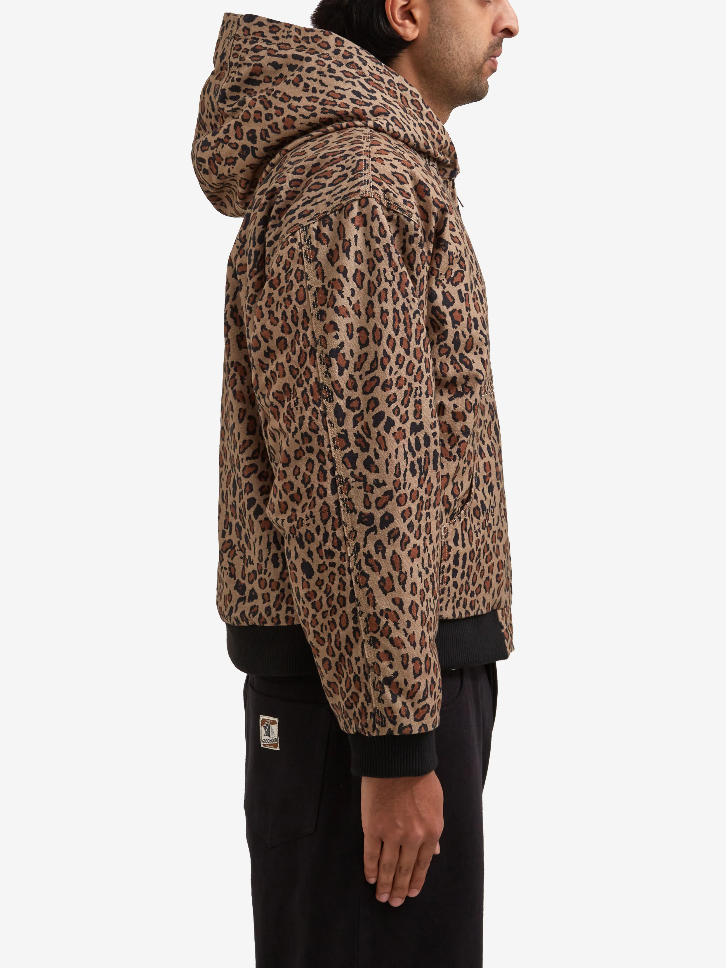 Goodhood Worldwide Warriors Hooded Coat - Leopard - Image 10