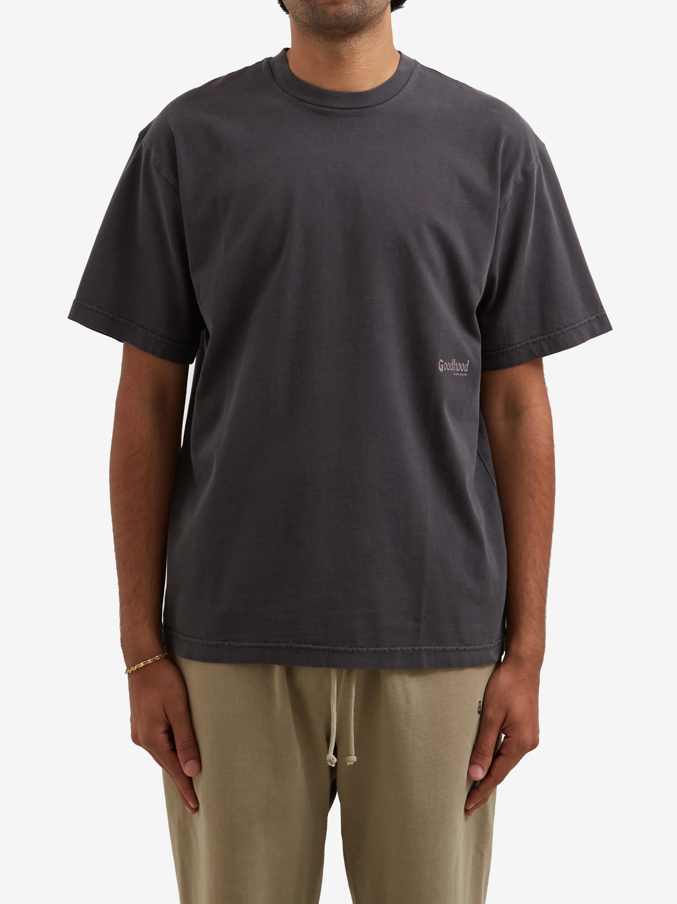Goodhood Worldwide Washed Yologo T-Shirt - Faded Black - Image 2