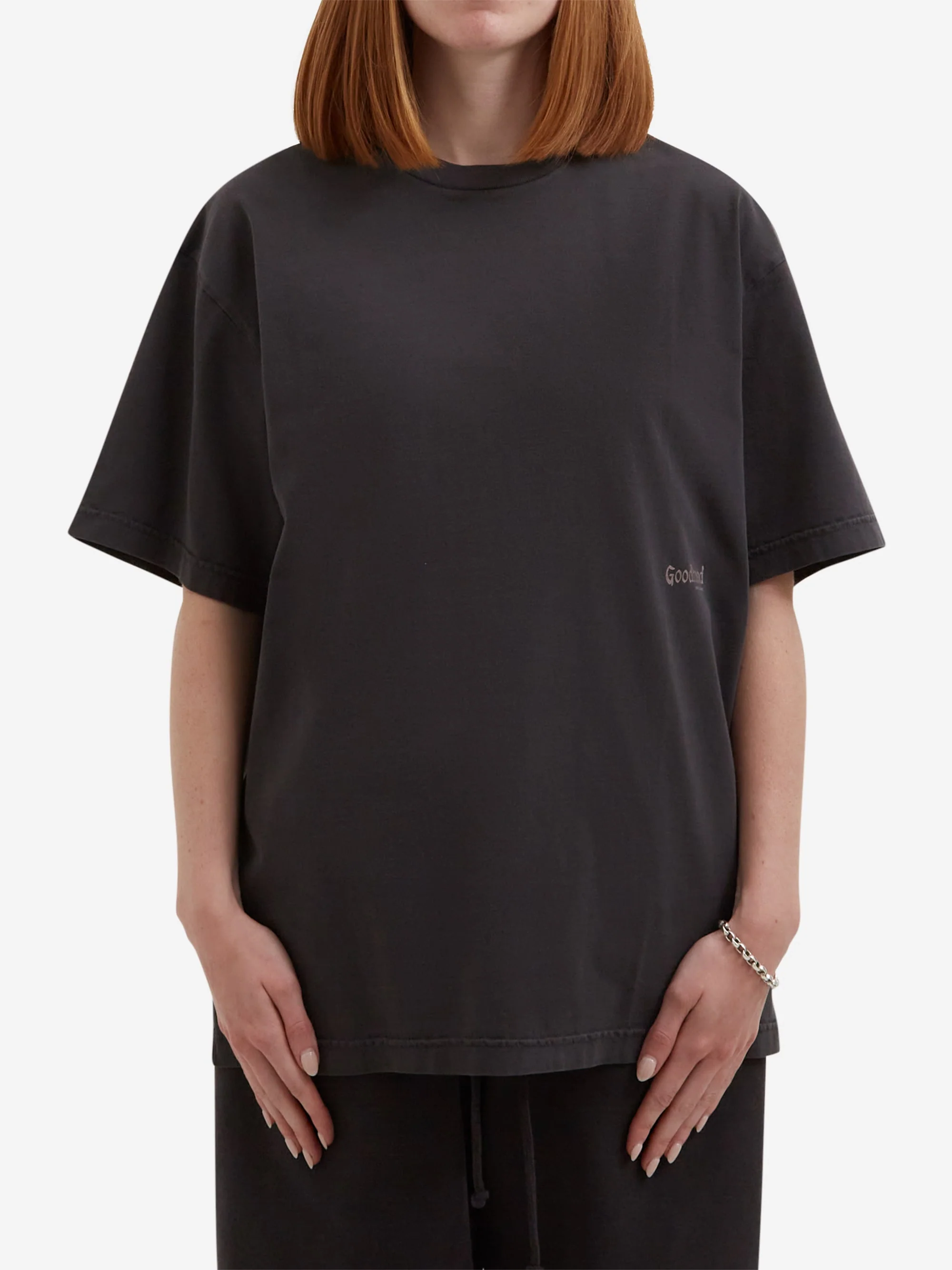 Goodhood Worldwide Washed Yologo T-Shirt - Faded Black - Image 3