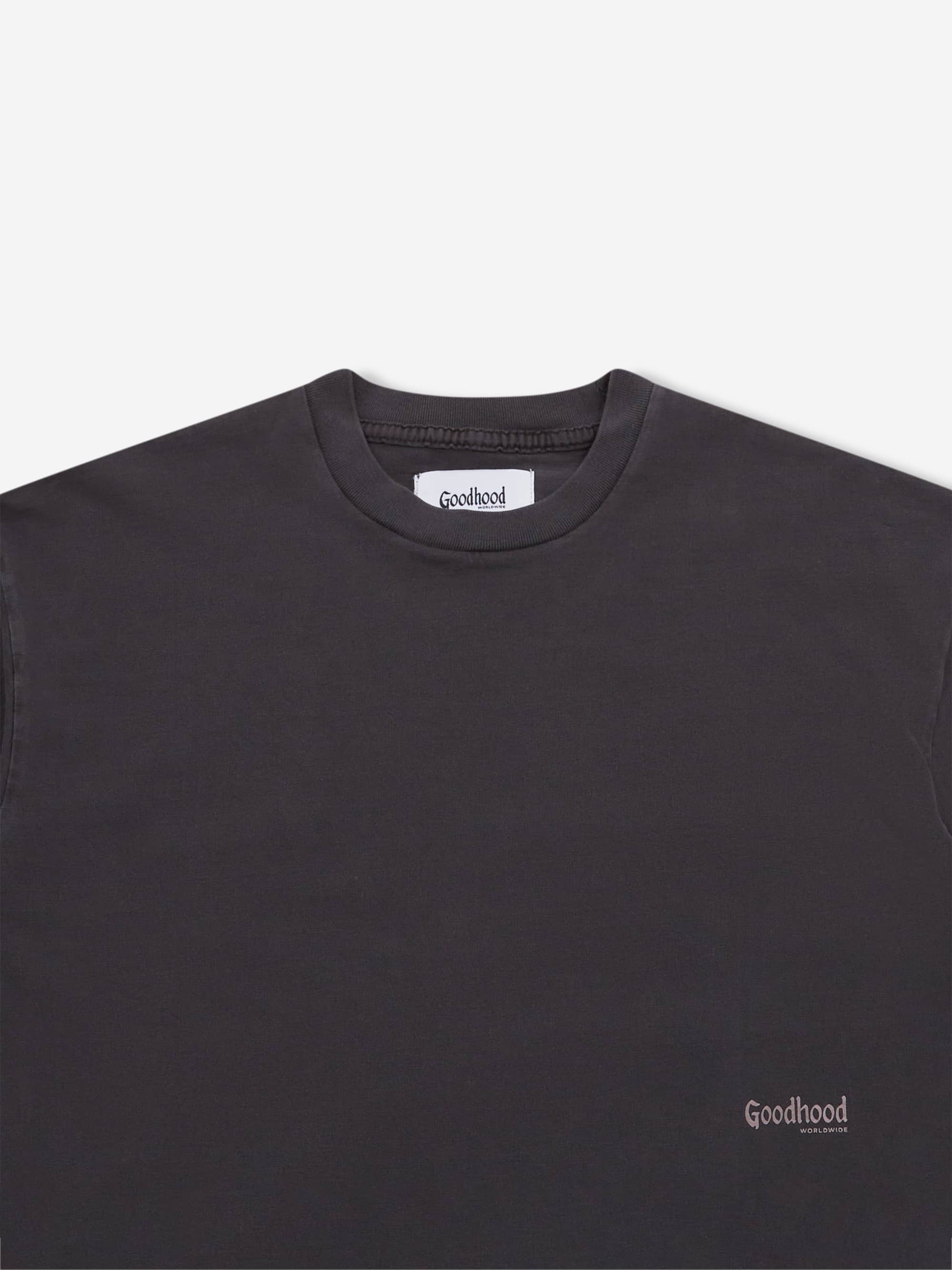 Goodhood Worldwide Washed Yologo T-Shirt - Faded Black - Image 4
