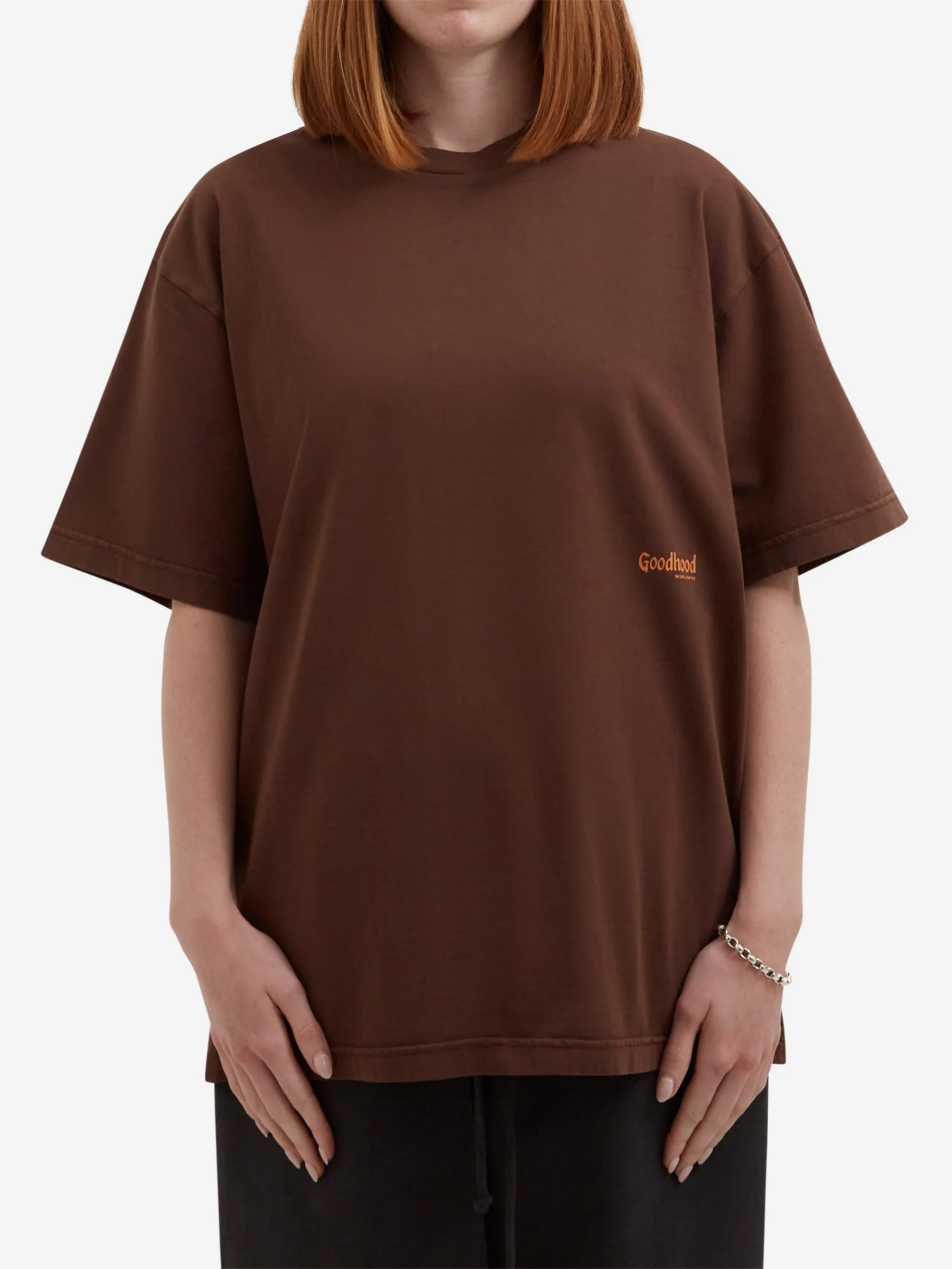 Goodhood Worldwide Washed Yologo T-Shirt - Faded Brown - Image 3