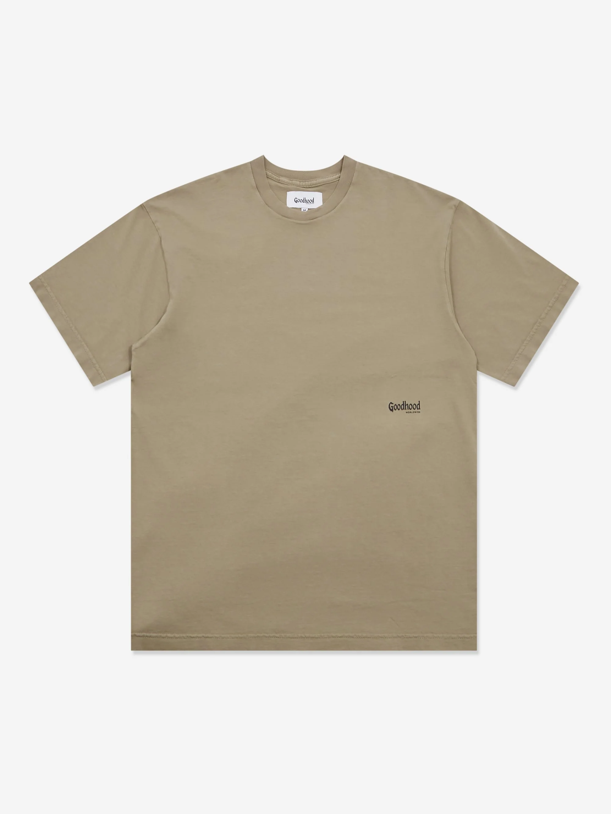 Goodhood Worldwide Washed Yologo T-Shirt - Faded Olive