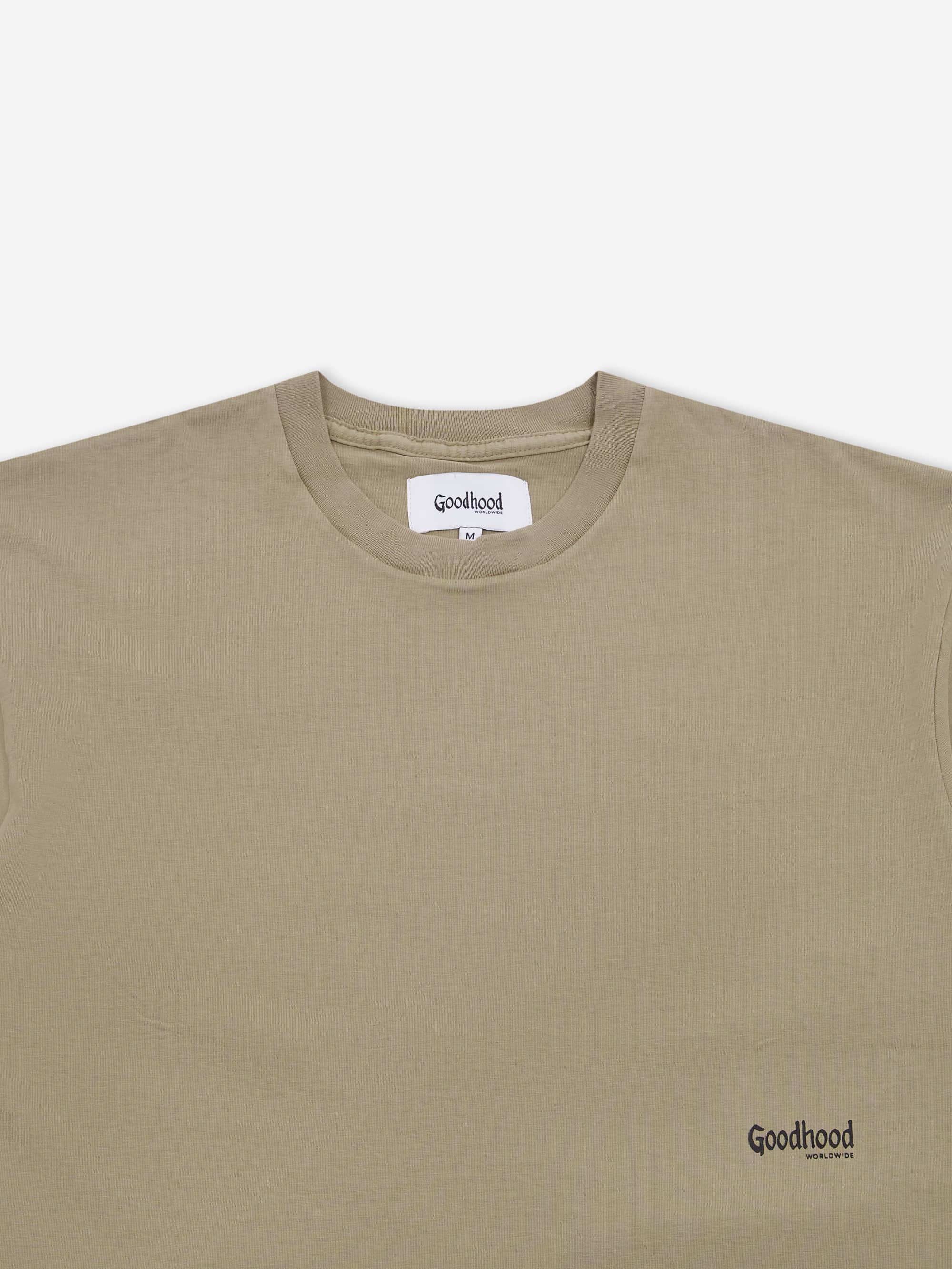 Goodhood Worldwide Washed Yologo T-Shirt - Faded Olive - Image 4