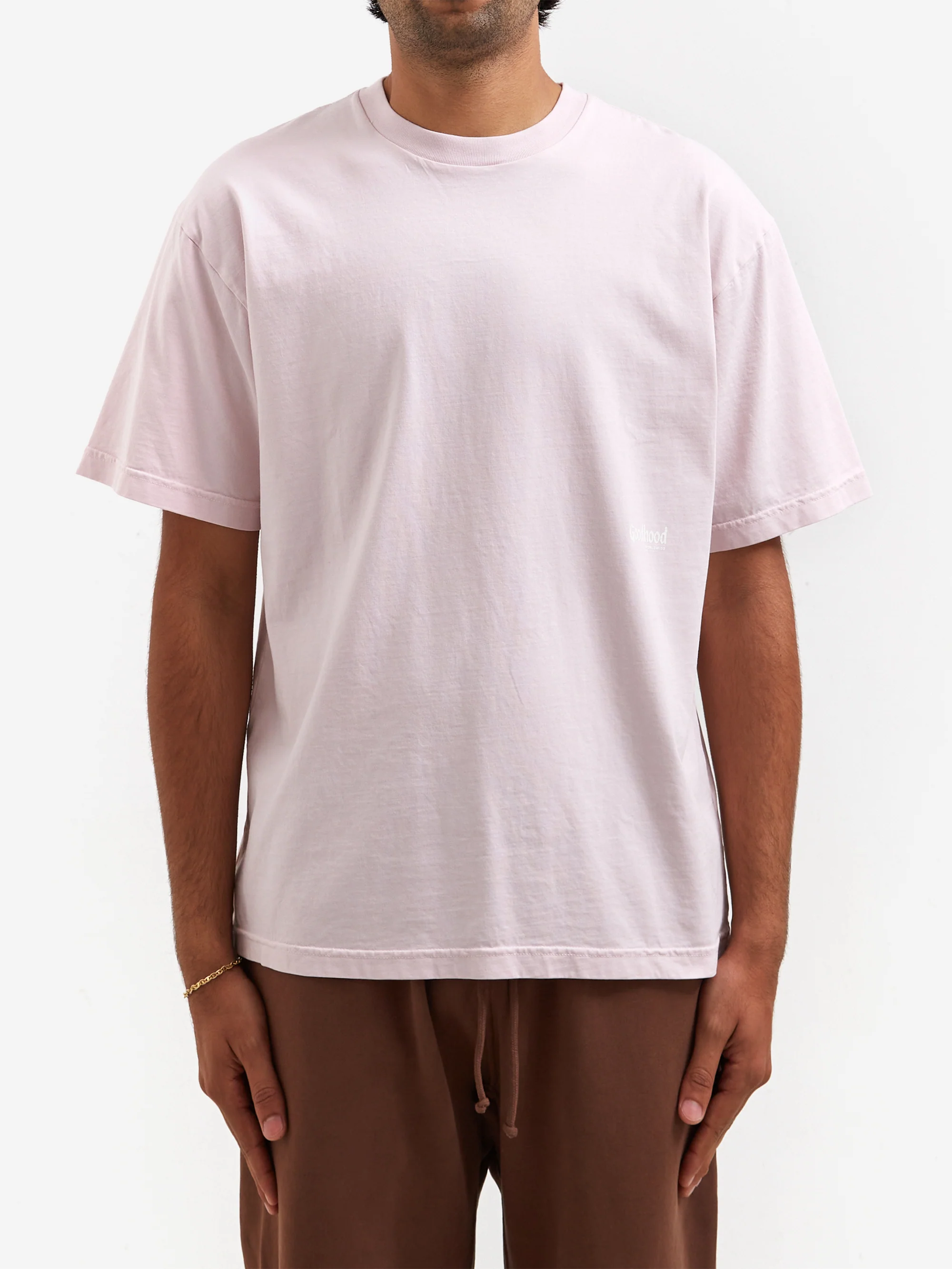 Goodhood Worldwide Washed Yologo T-Shirt - Faded Pink - Image 2