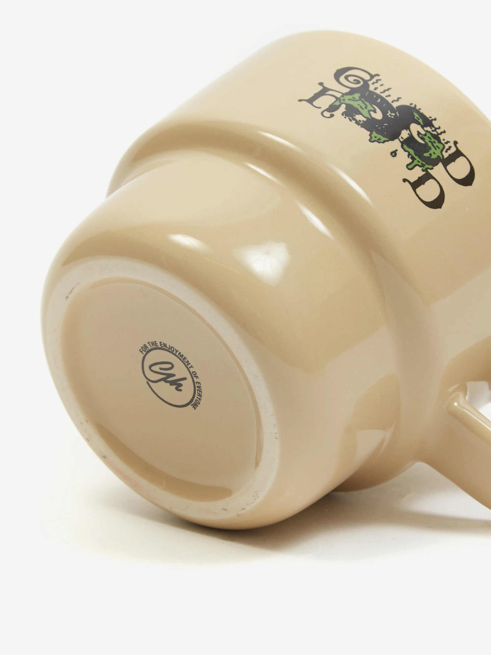 Goodhood Worldwide x Ed Davis Dripping Record Stacking Mug - Beige - Image 3