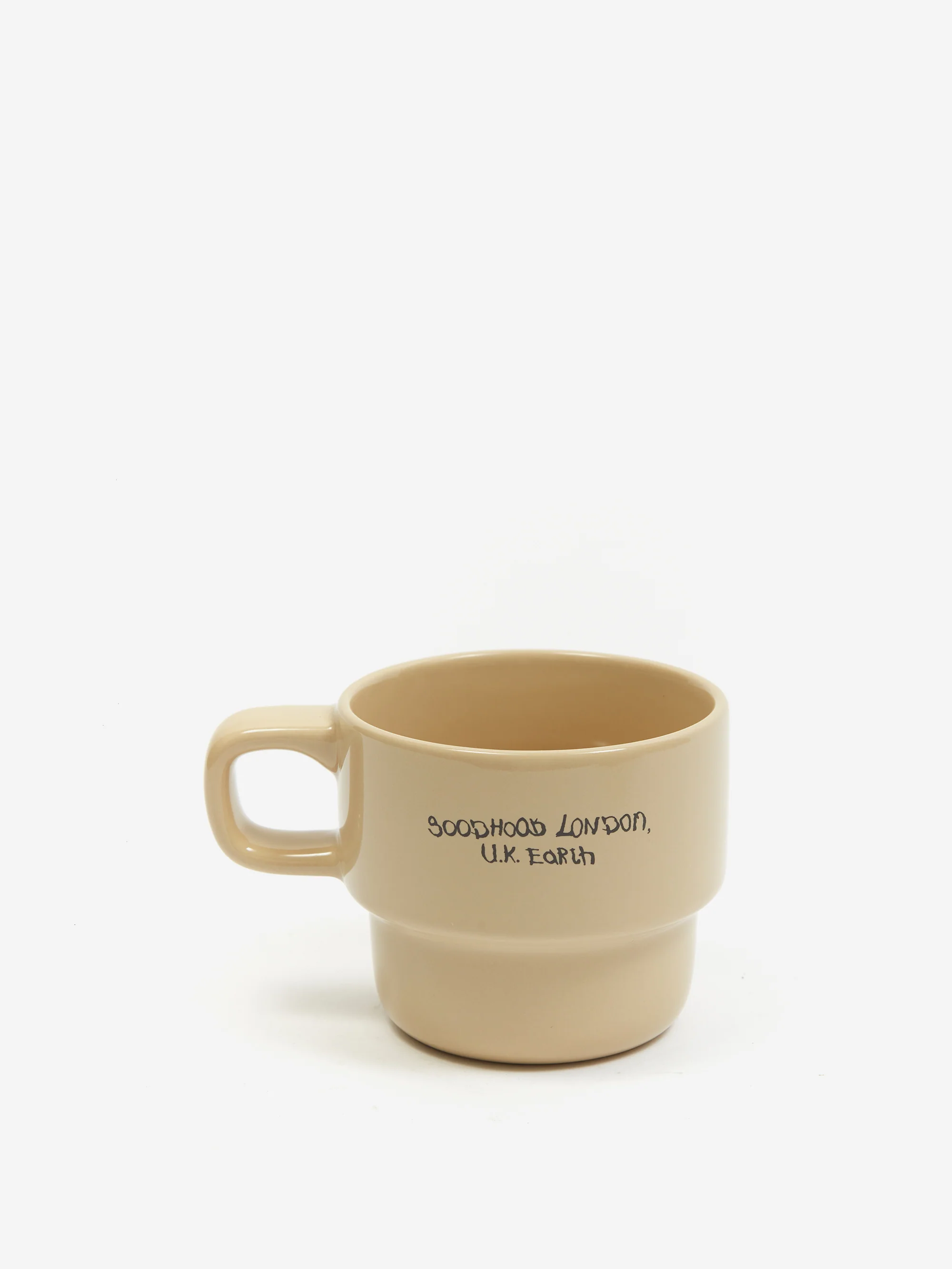 Goodhood Worldwide x Ed Davis Dripping Record Stacking Mug - Beige - Image 4