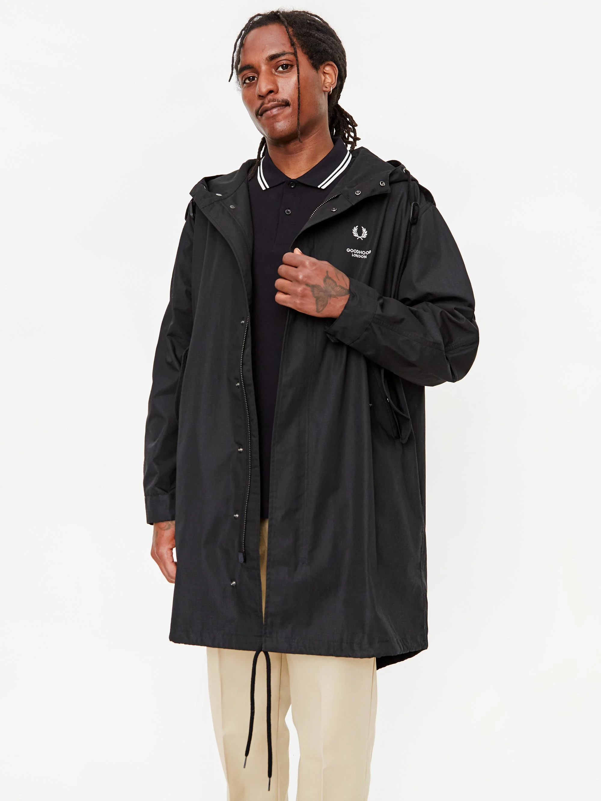 Goodhood x Fred Perry Parka - Black - Image 18