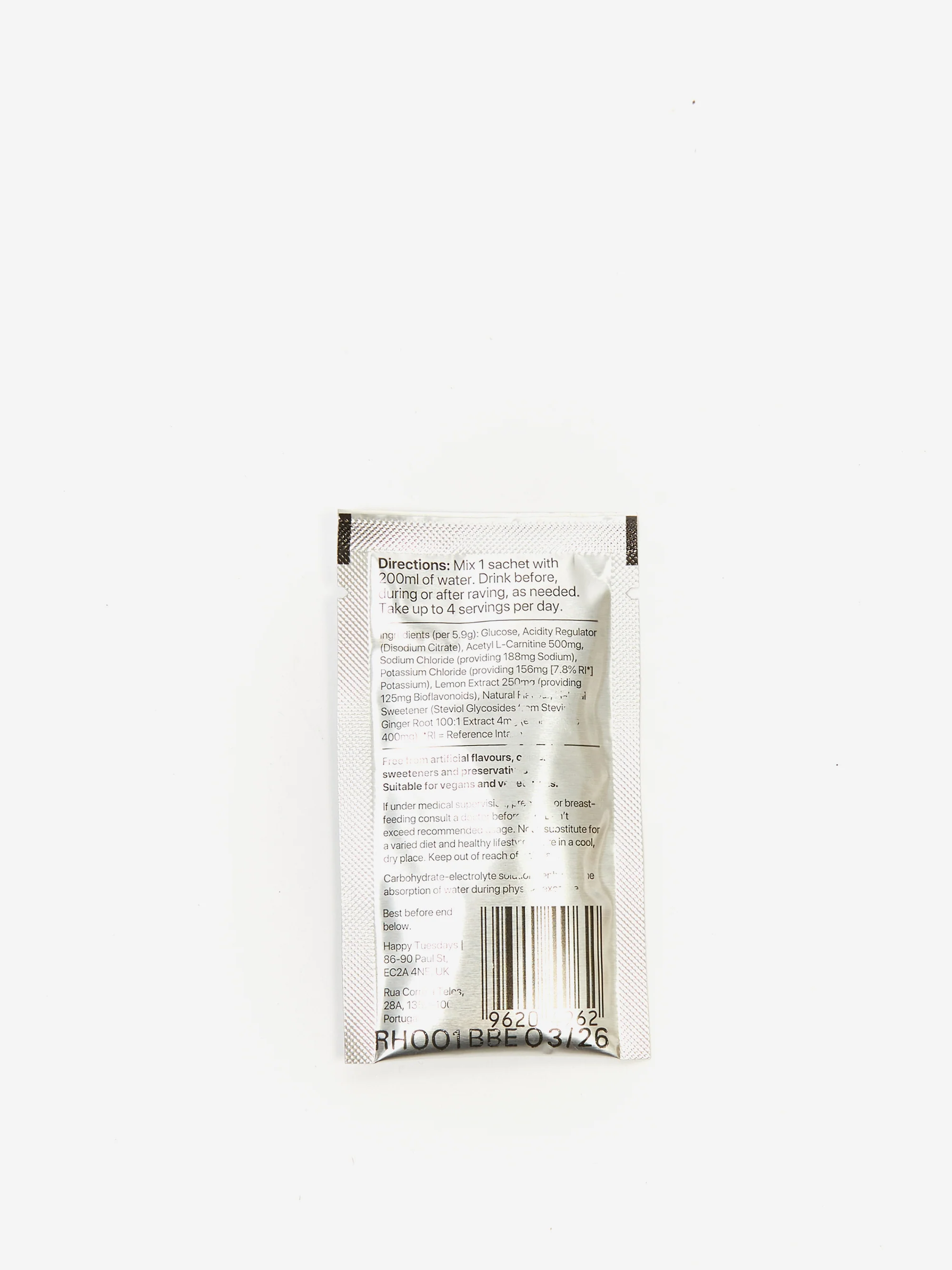 Happy Tuesdays Post Rave Hydration Sachet - Image 2