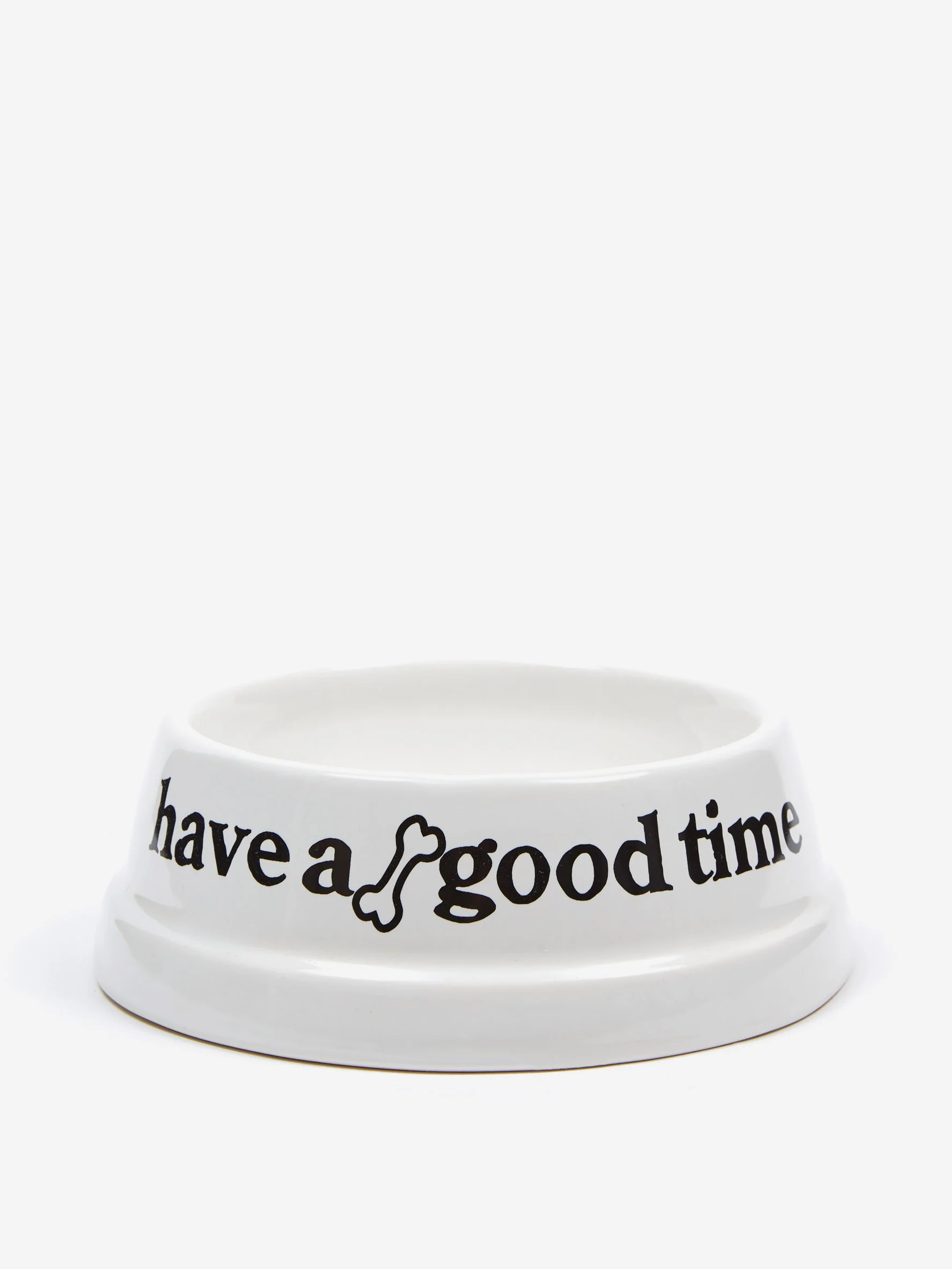 Have A Good Time Dog Food Bowl - White
