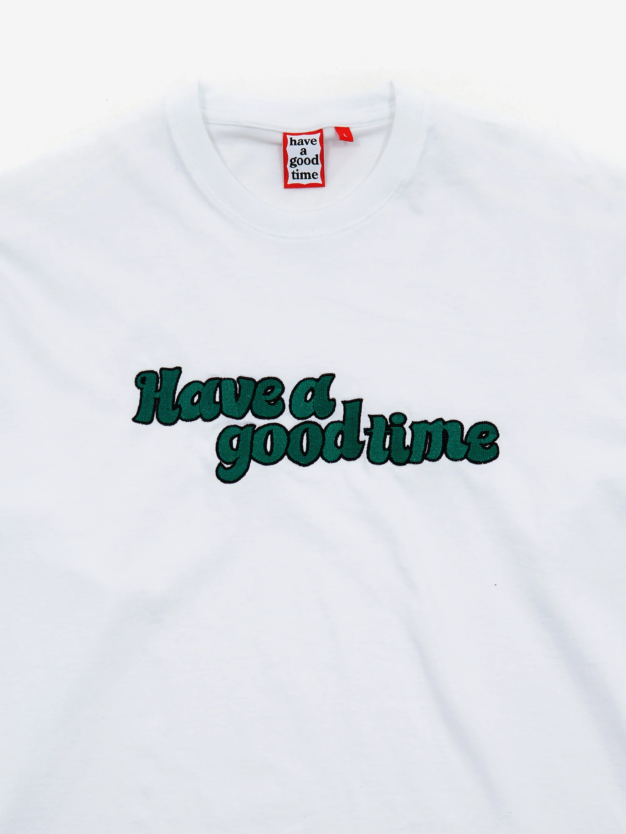 Have A Good Time Kitten Side Logo Embroidered Long Sleeve T-Shirt  - White - Image 2