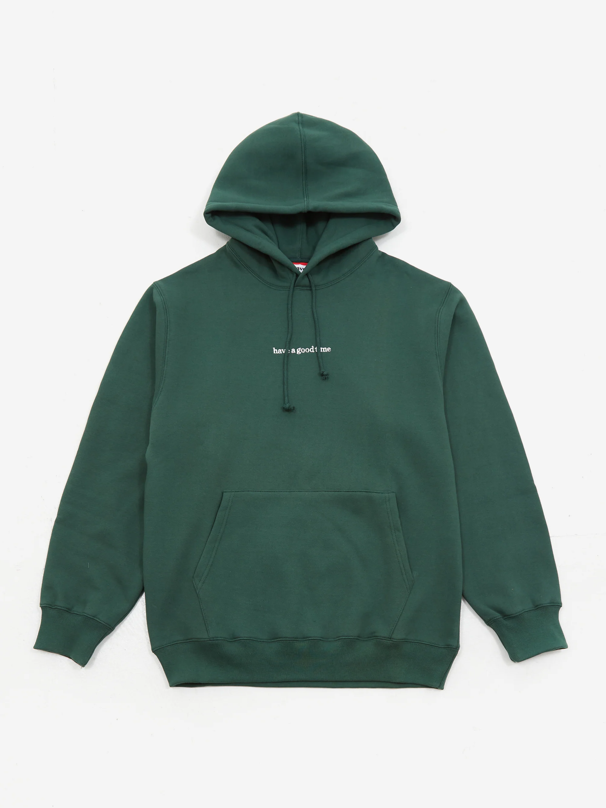 Have A Good Time Side Logo Embroidered Pullover Fleece Hoodie - Ever Green