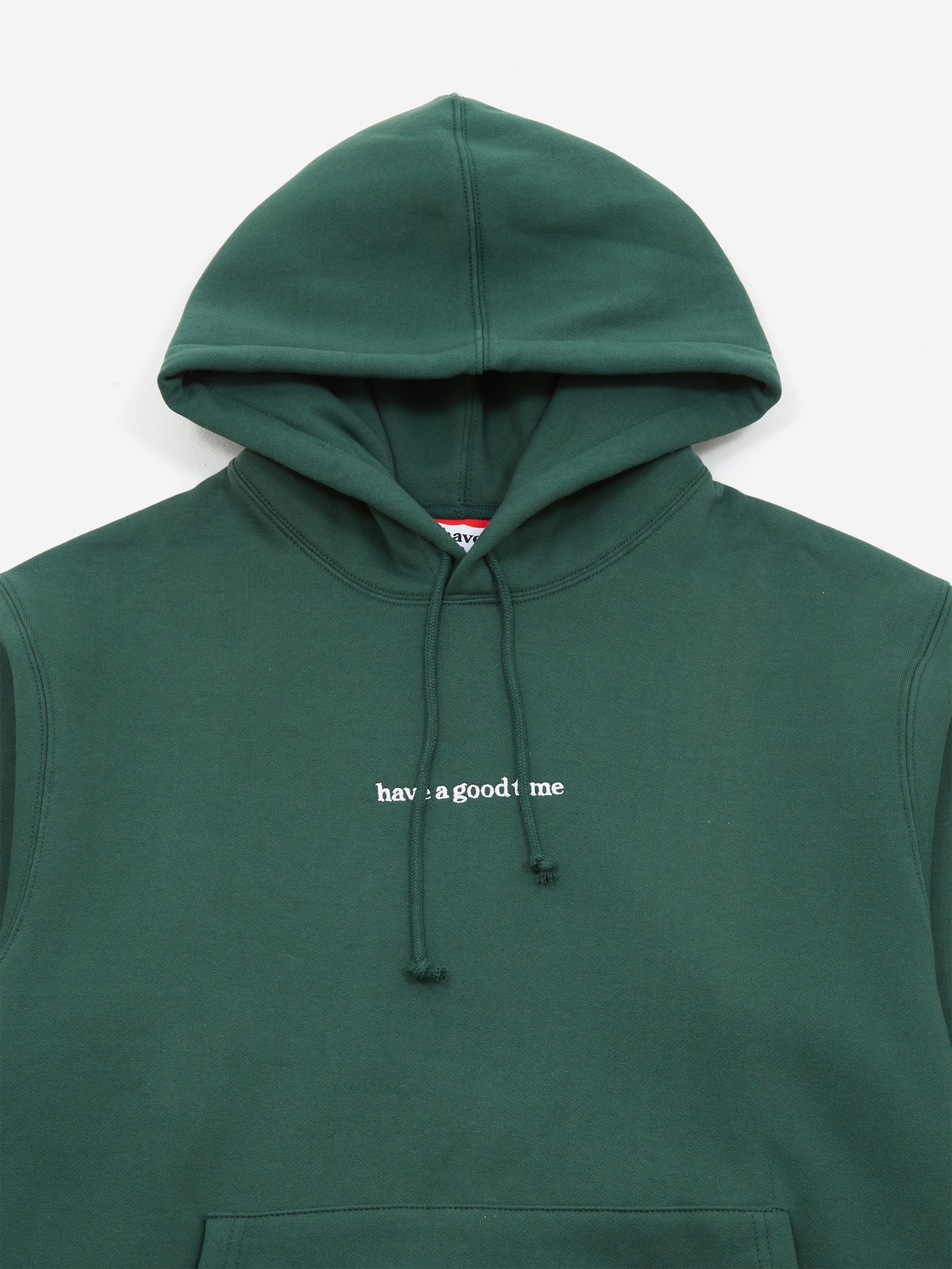 Have A Good Time Side Logo Embroidered Pullover Fleece Hoodie - Ever Green - Image 2