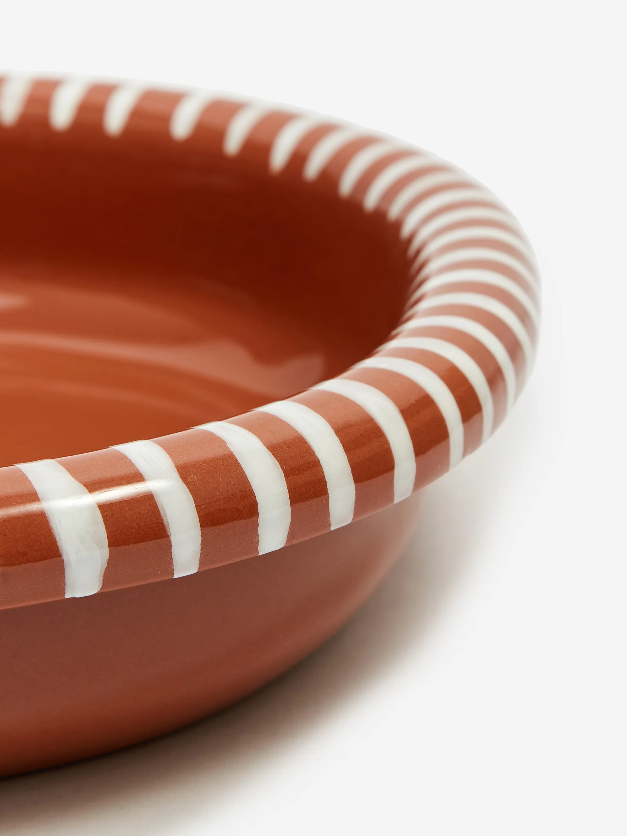 HAY Barro Oval Dish - Large - Natural With Stripes - Image 2