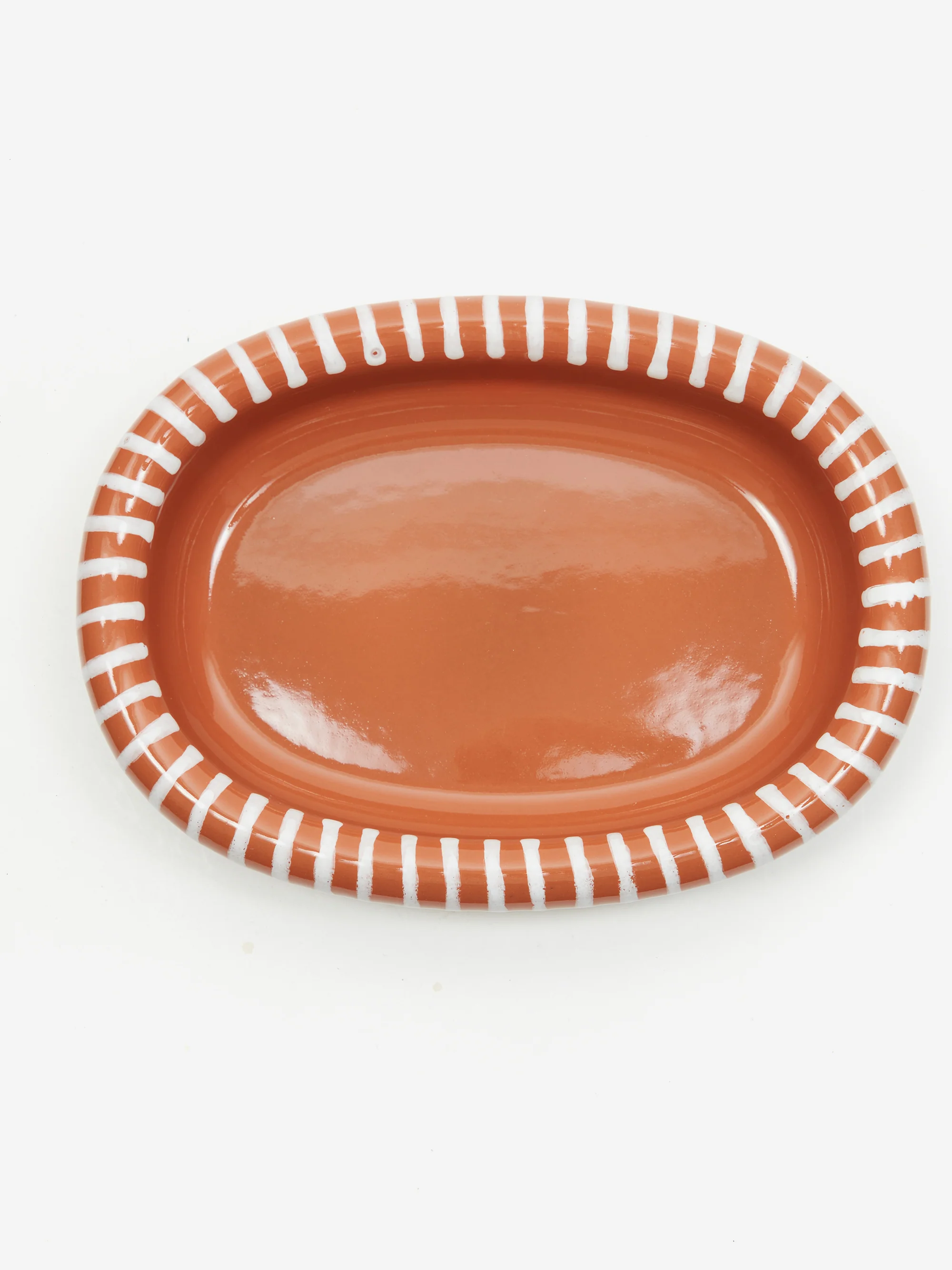 HAY Barro Oval Dish - Small - Natural With Stripes - Image 3