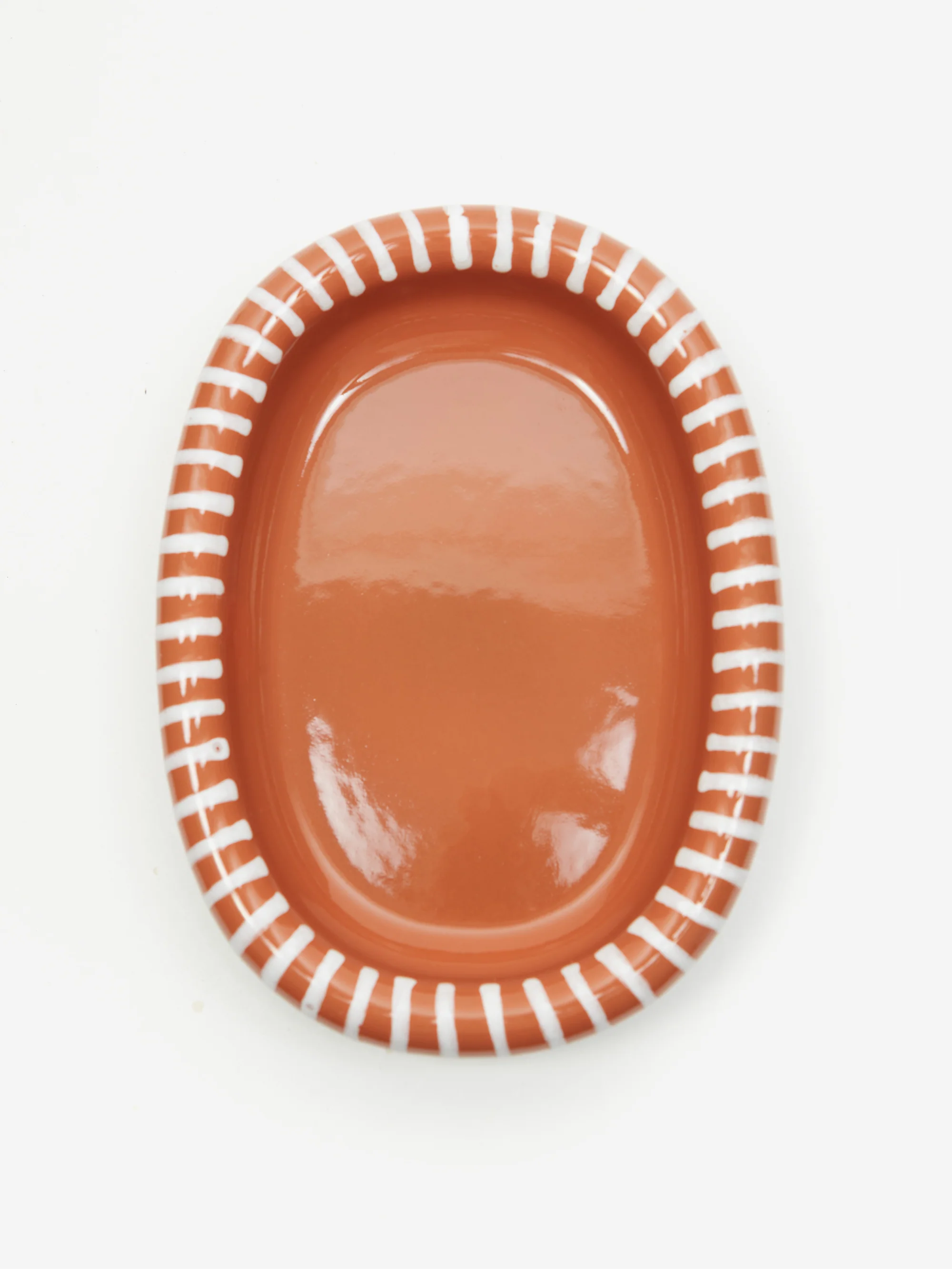 HAY Barro Oval Dish - Small - Natural With Stripes - Image 5