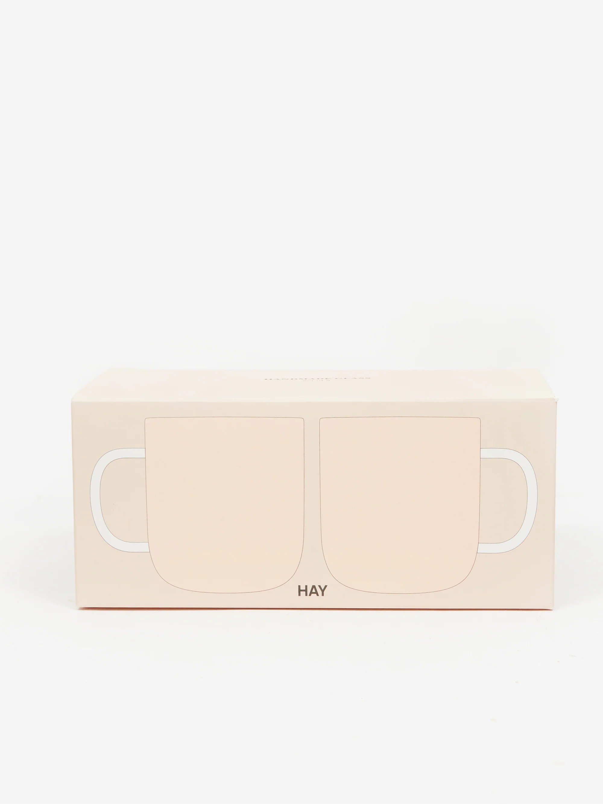 HAY Borosilicate Mug Set of 2 - Pink with White Handle - Image 2