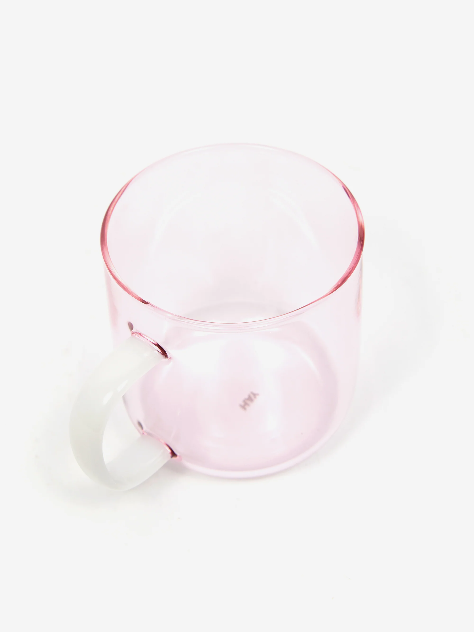 HAY Borosilicate Mug Set of 2 - Pink with White Handle - Image 3