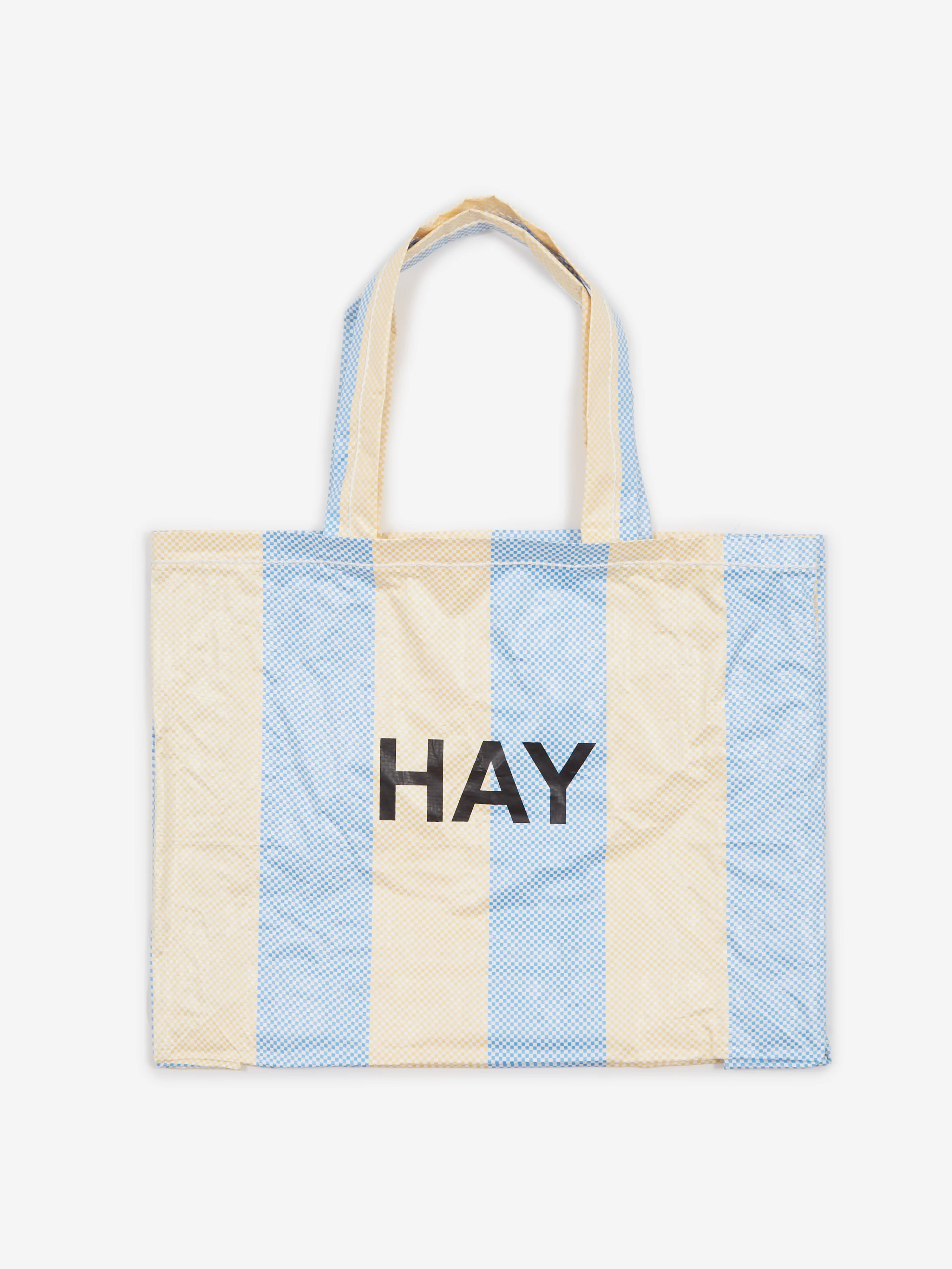 HAY Candy Stripe Shopper Bag Medium - Yellow/Blue