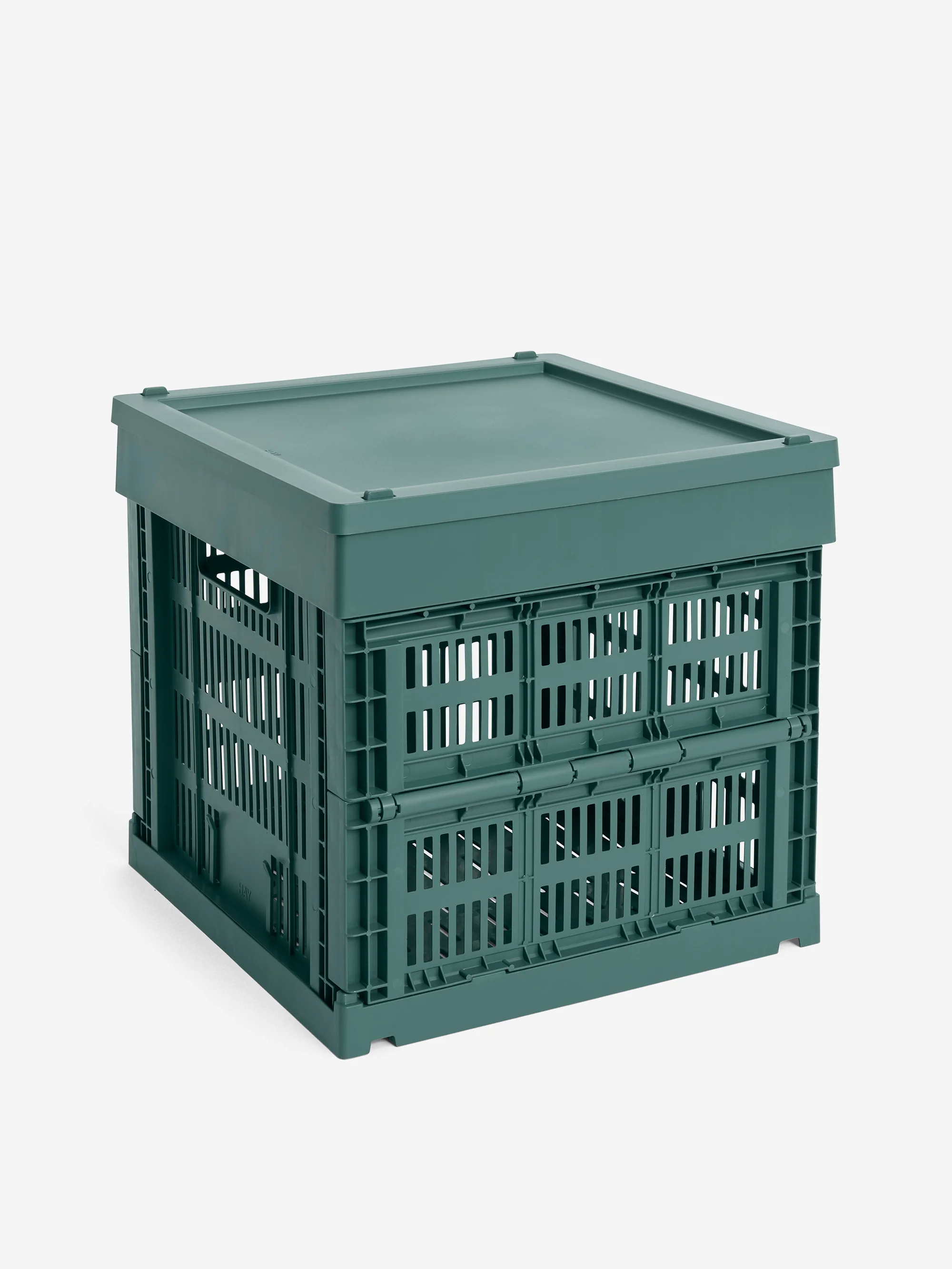 HAY Colour Crate Lid Medium Square - Dark Green - Image 2